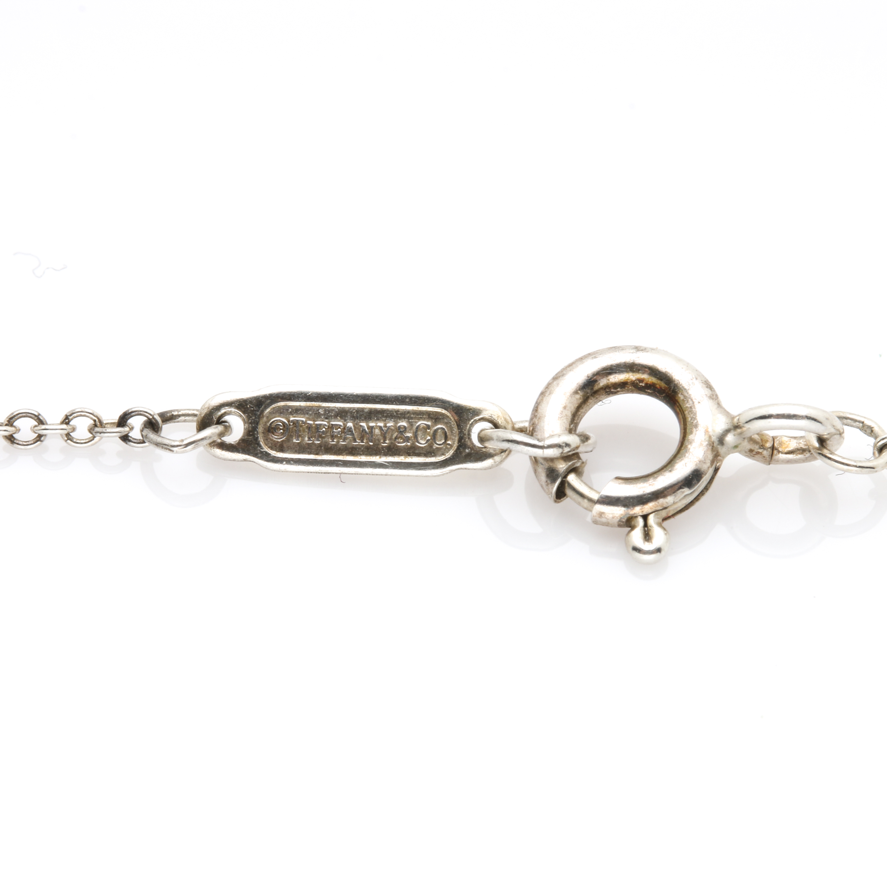 Tiffany & Co. Sterling Silver Chain With Silver Tone Diamond Bracelets