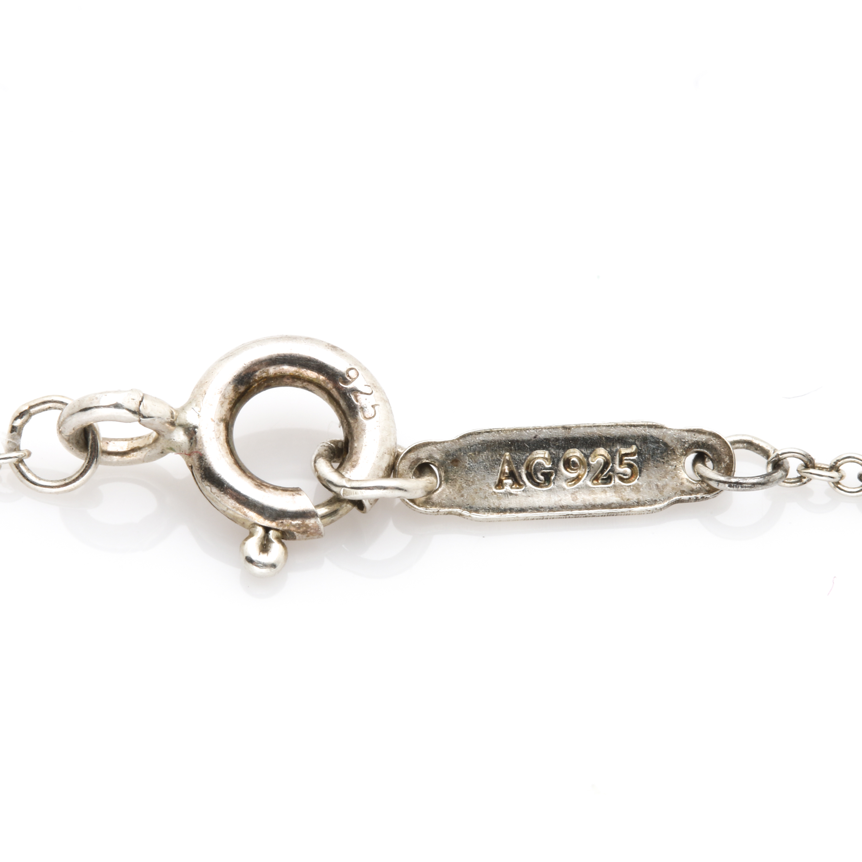 Tiffany & Co. Sterling Silver Chain With Silver Tone Diamond Bracelets