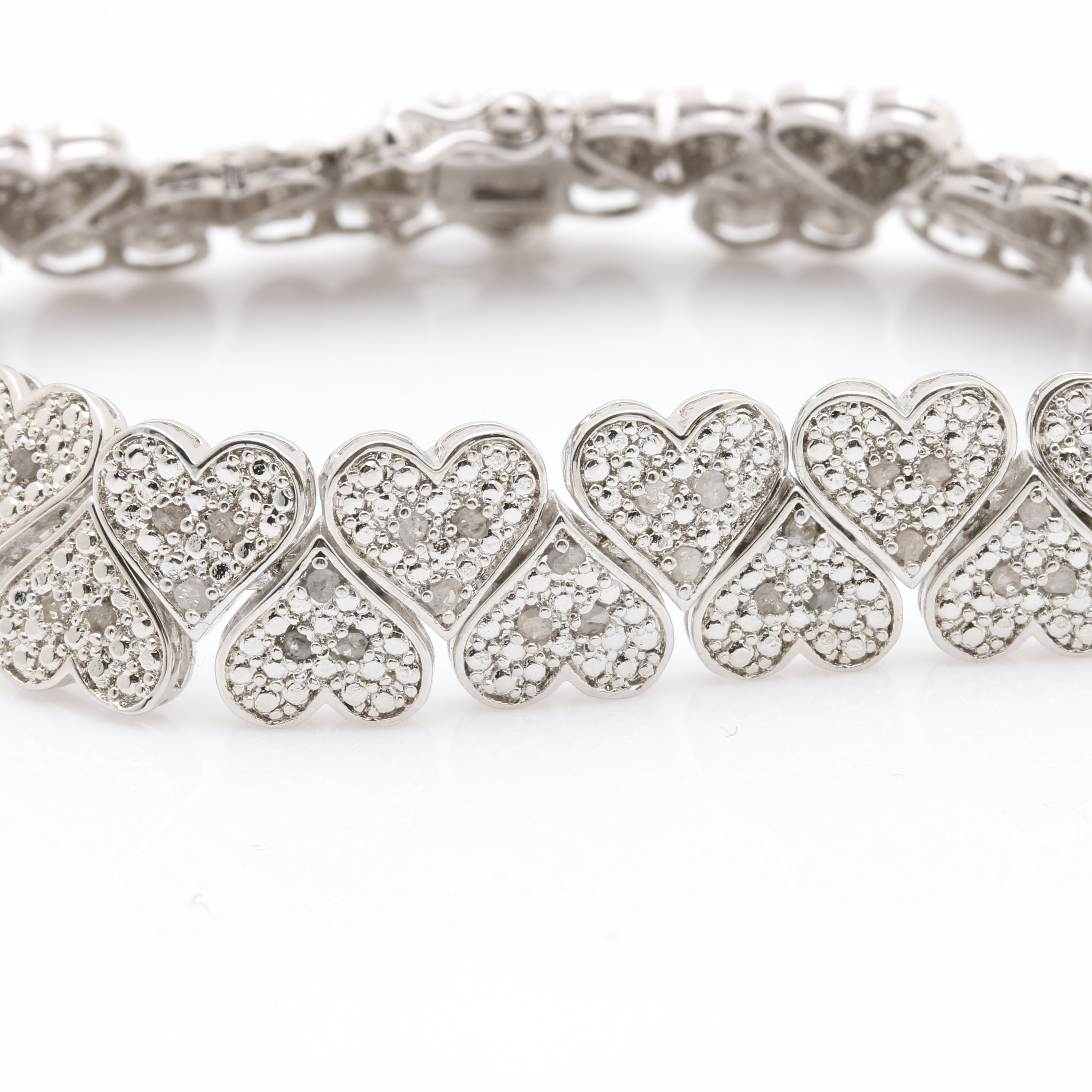 Tiffany & Co. Sterling Silver Chain With Silver Tone Diamond Bracelets