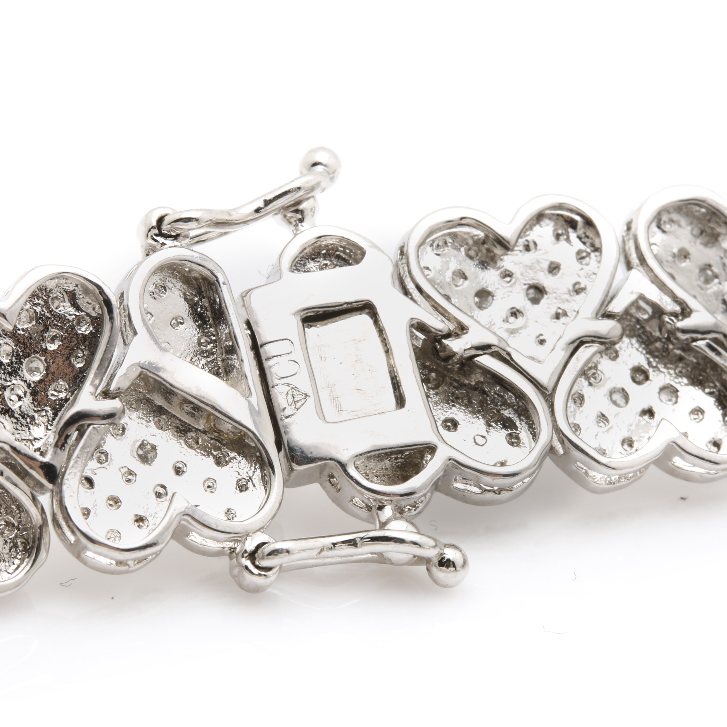 Tiffany & Co. Sterling Silver Chain With Silver Tone Diamond Bracelets