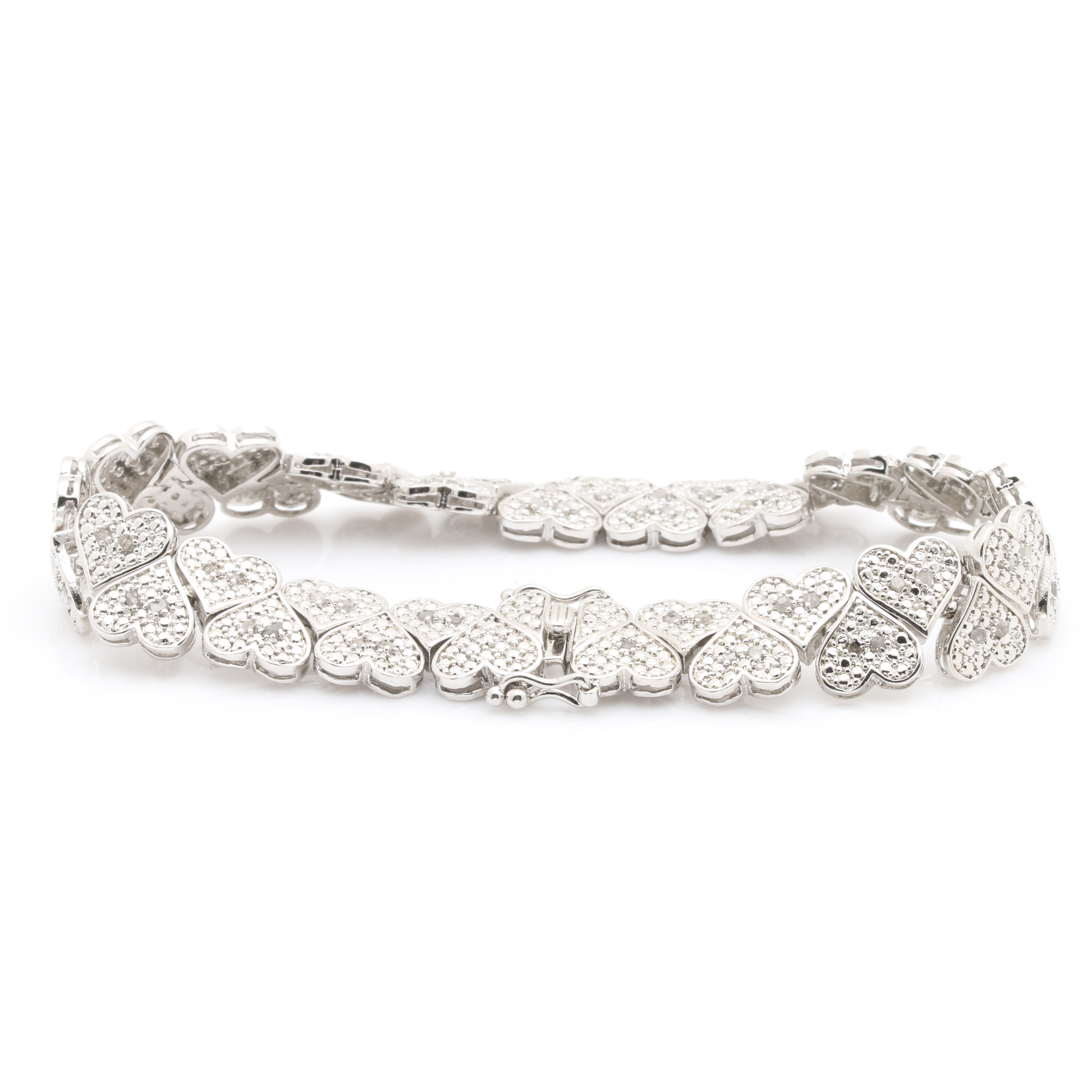 Tiffany & Co. Sterling Silver Chain With Silver Tone Diamond Bracelets