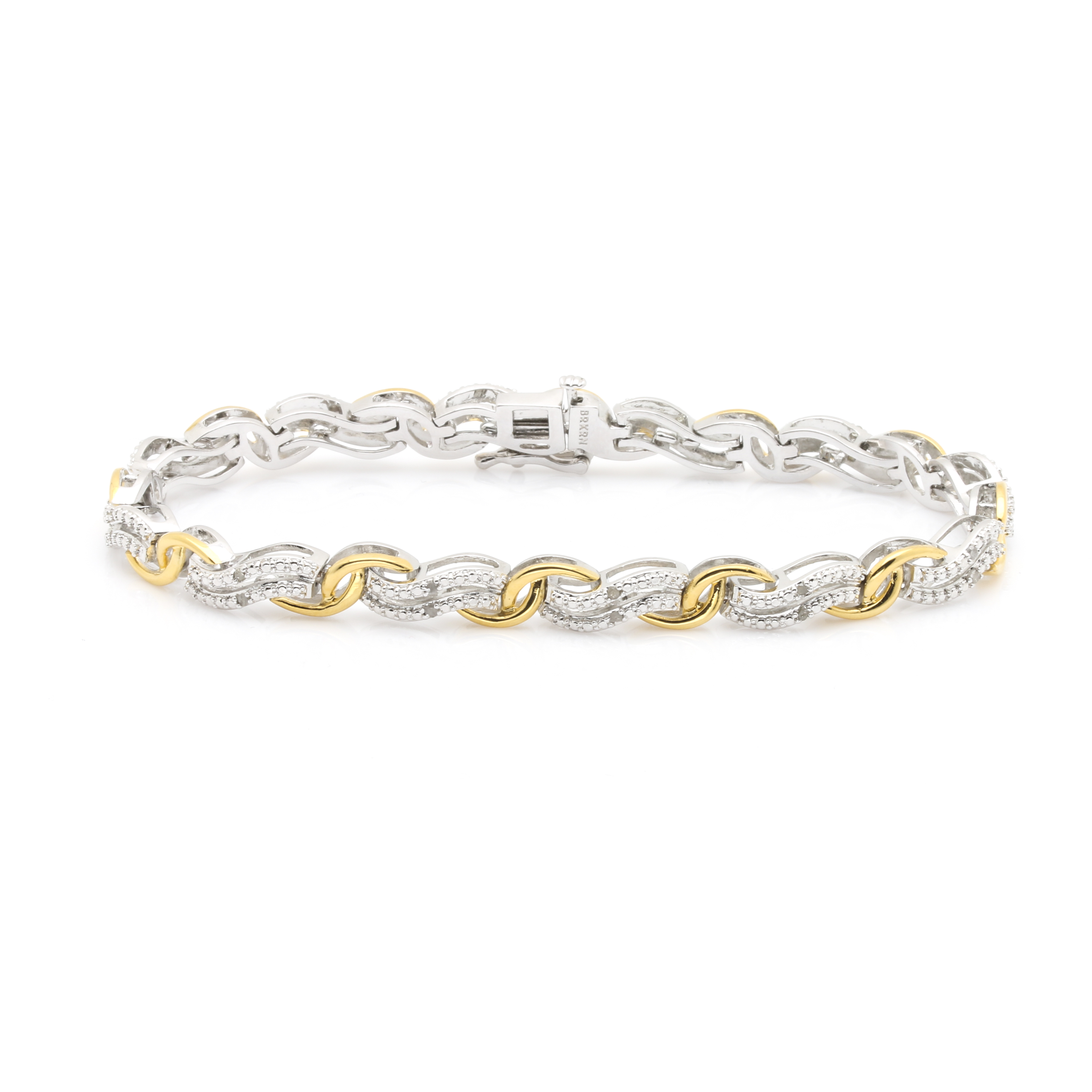 Tiffany & Co. Sterling Silver Chain With Silver Tone Diamond Bracelets