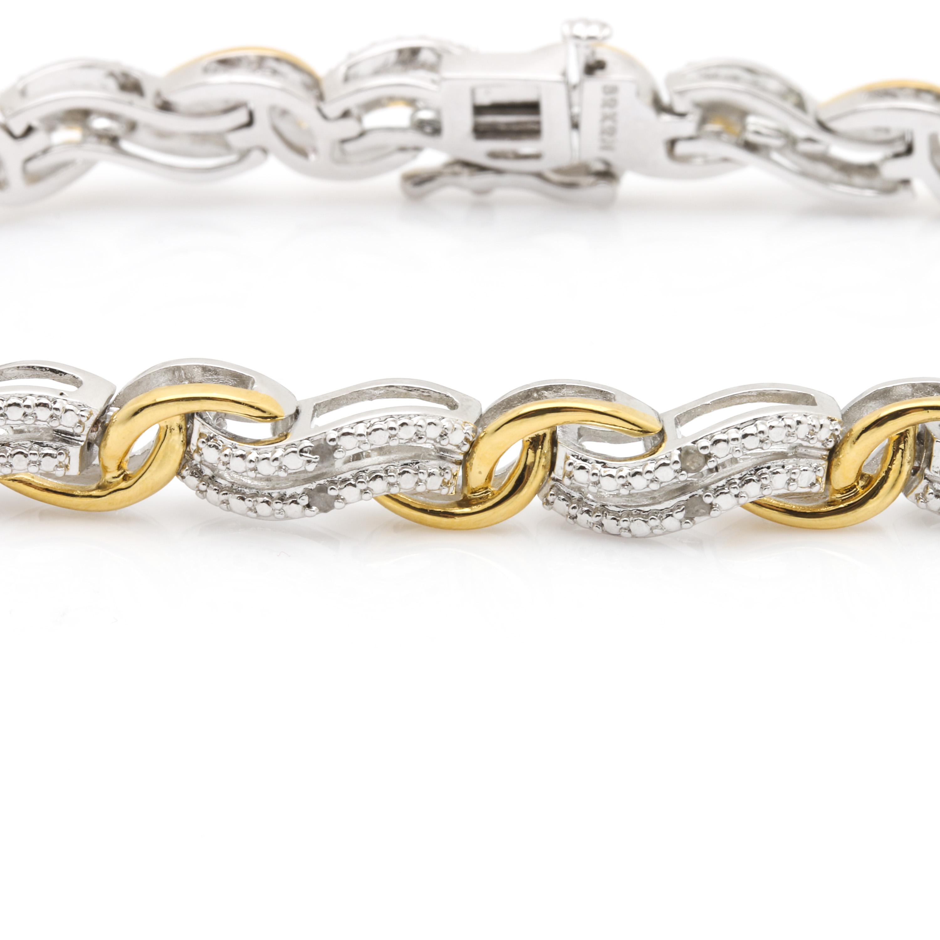Tiffany & Co. Sterling Silver Chain With Silver Tone Diamond Bracelets