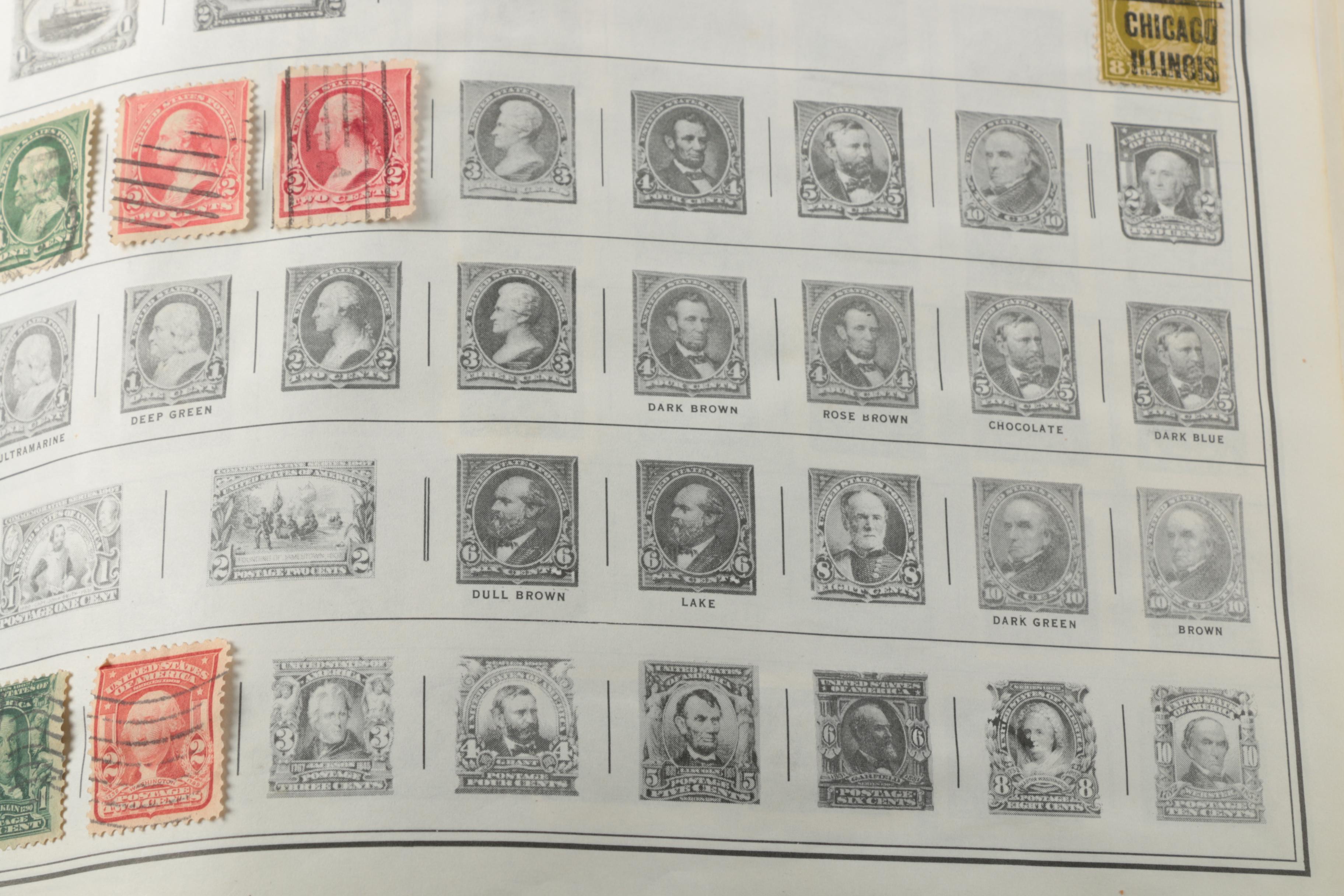 "Statesman Deluxe Album" Postage Stamp Album with Stamps