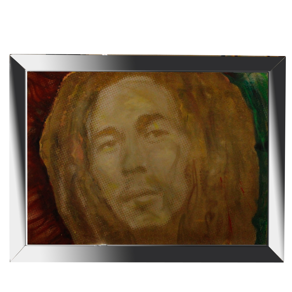 Mixed Media Painting of Bob Marley by David Arquette
