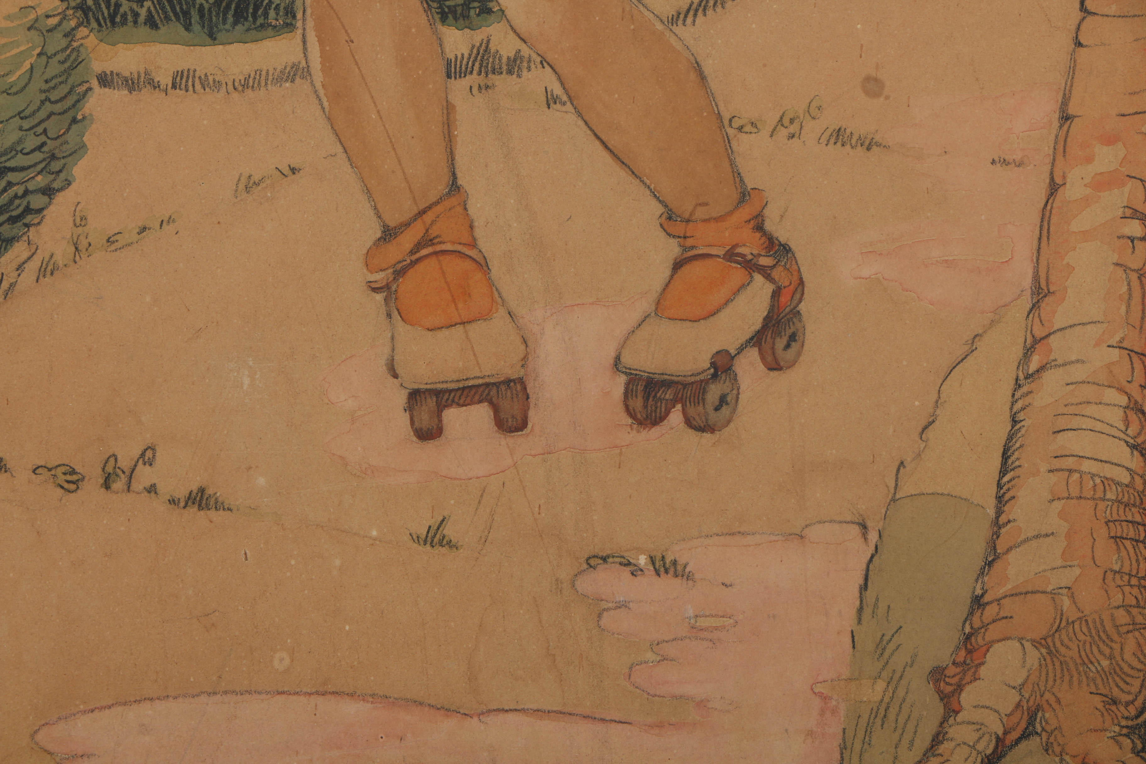 Assortment of Ted Giavis and Other Mixed Media Paintings of Young Children