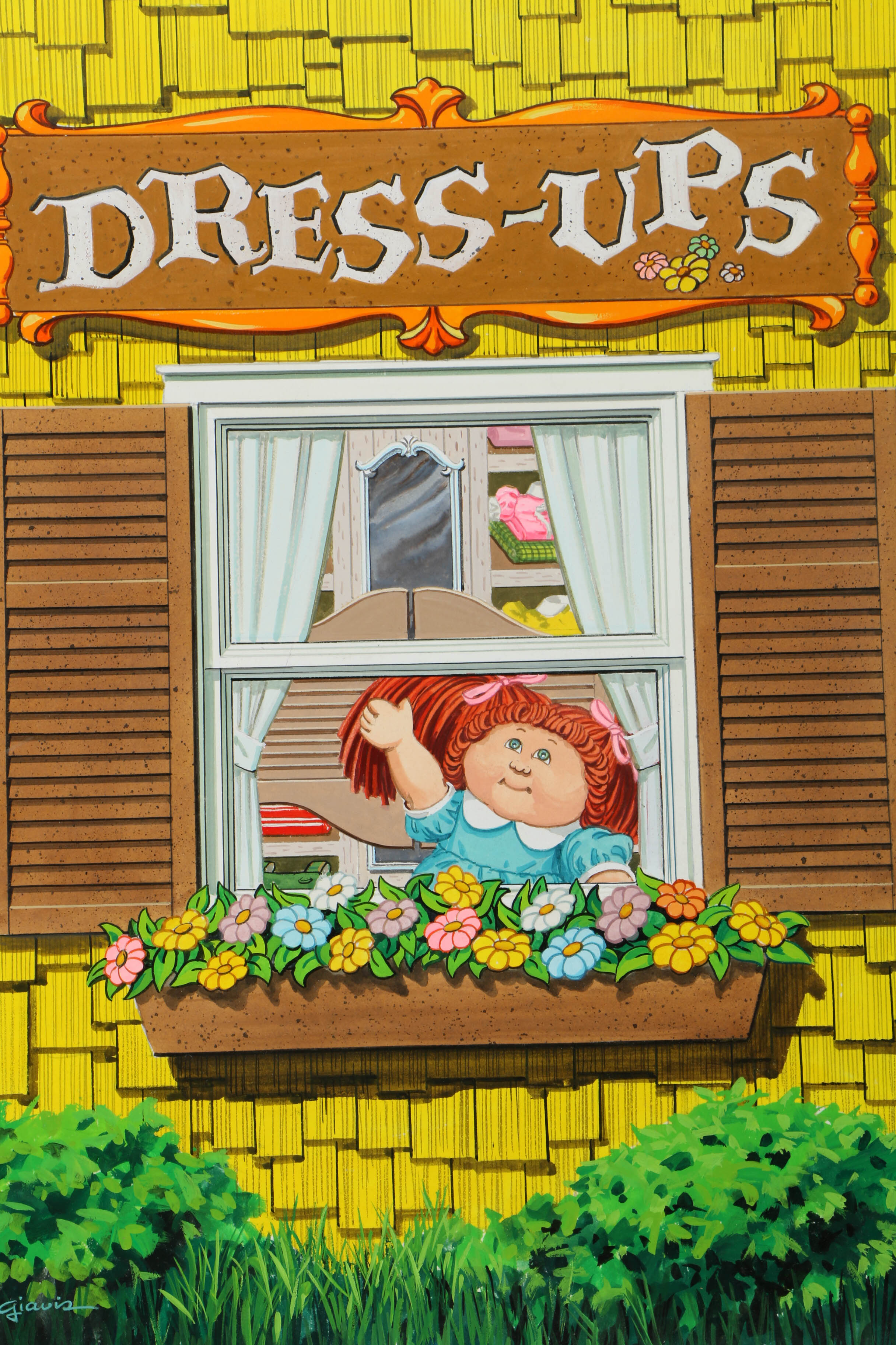 Assortment of Ted Giavis and Other Mixed Media Paintings of Young Children