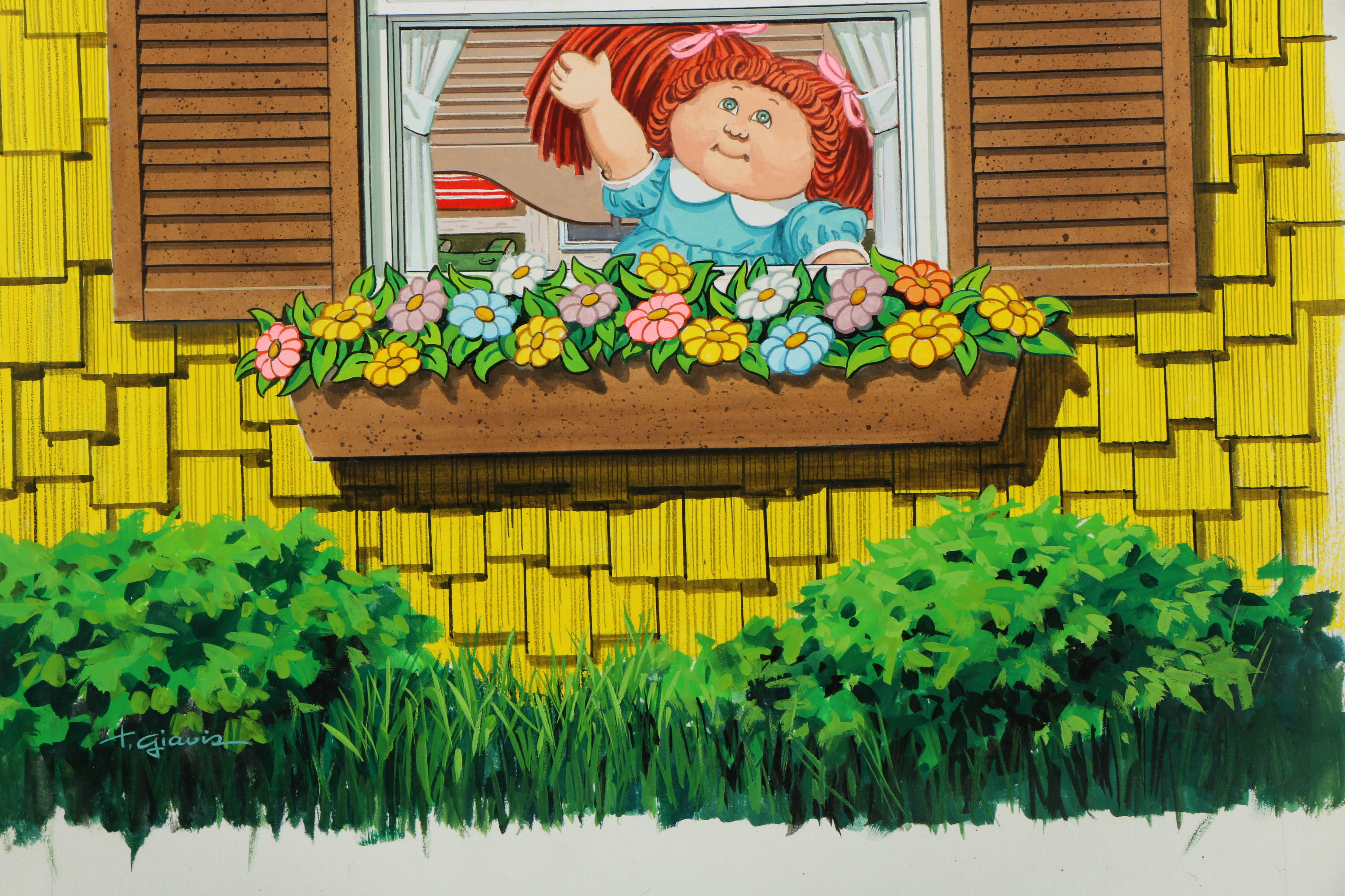 Assortment of Ted Giavis and Other Mixed Media Paintings of Young Children