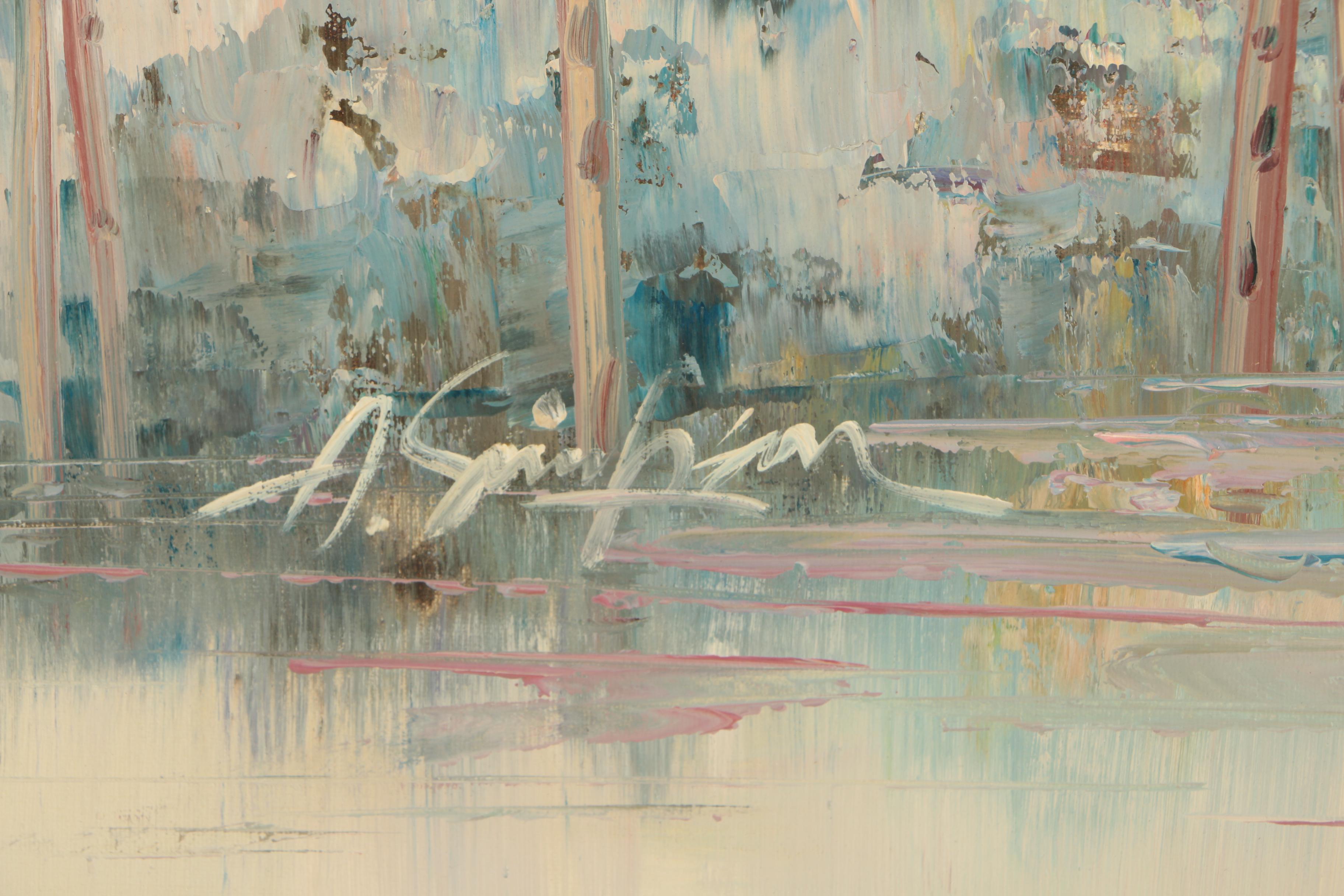 A. Simpson Oil Painting of Harbor