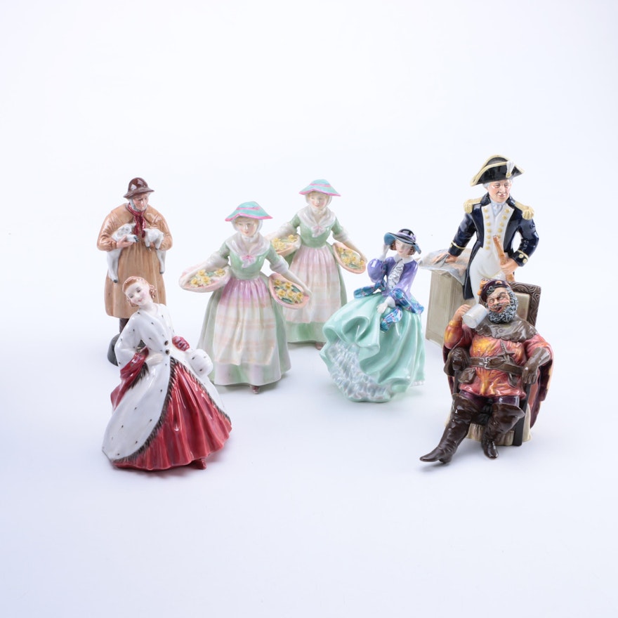 Royal Doulton Decorative Bone China Figurines including "The Foaming Quart"