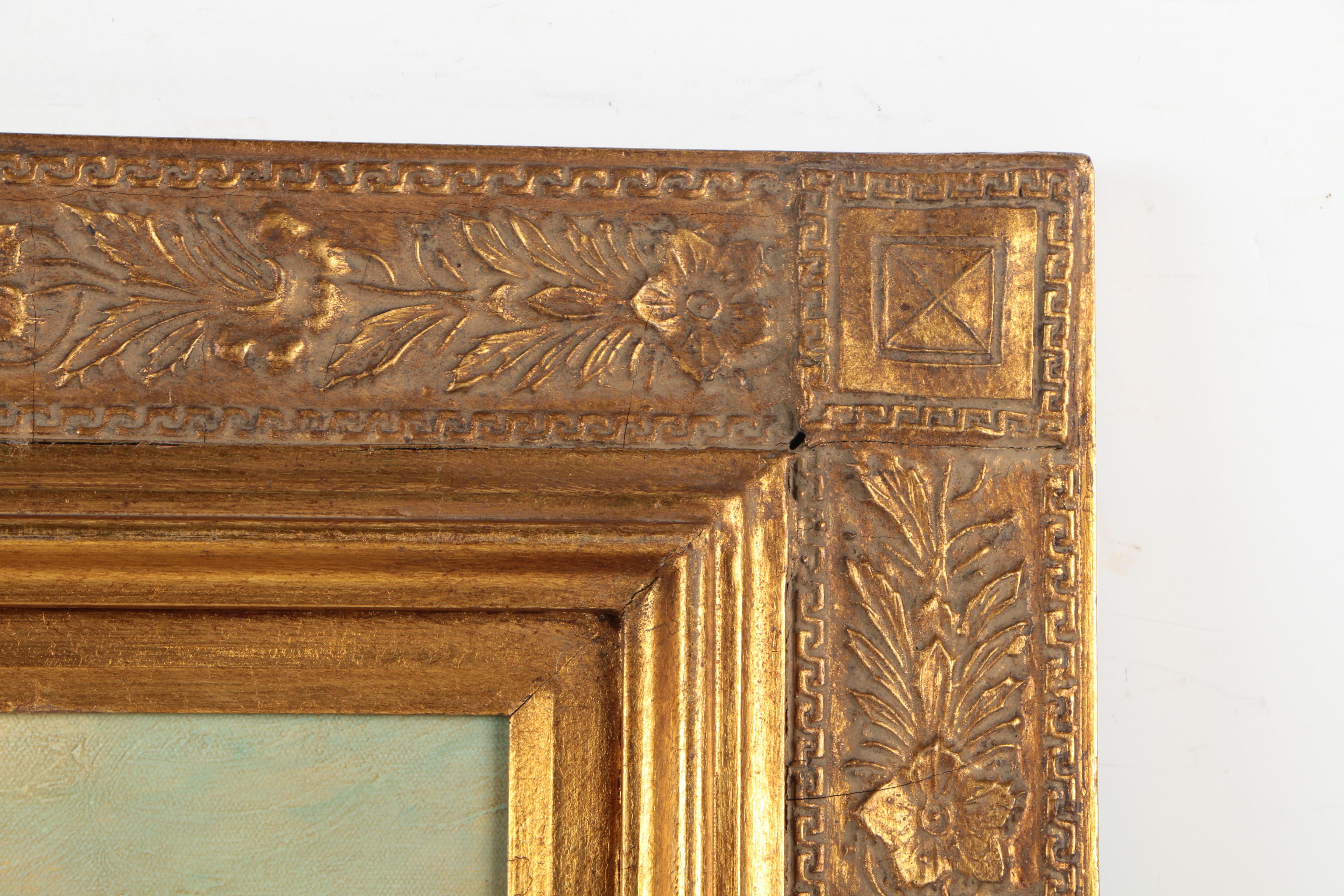 T.E. Pencke Oil Painting of a European Street