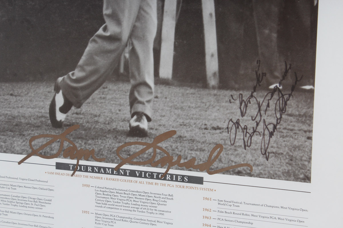 Vintage Signed Sam Snead Golf Poster