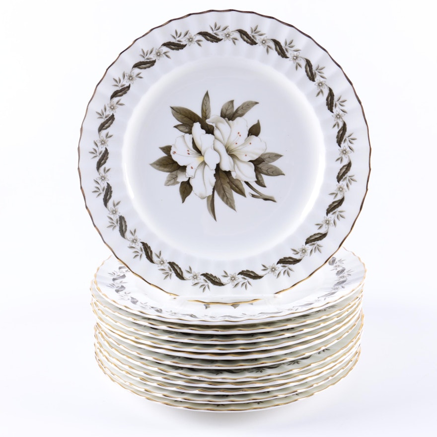 Royal Worcester "Engadine" Bone China Luncheon Plates