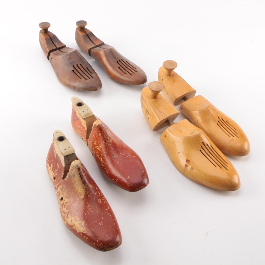 Three Pairs Of Wooden Shoe Trees