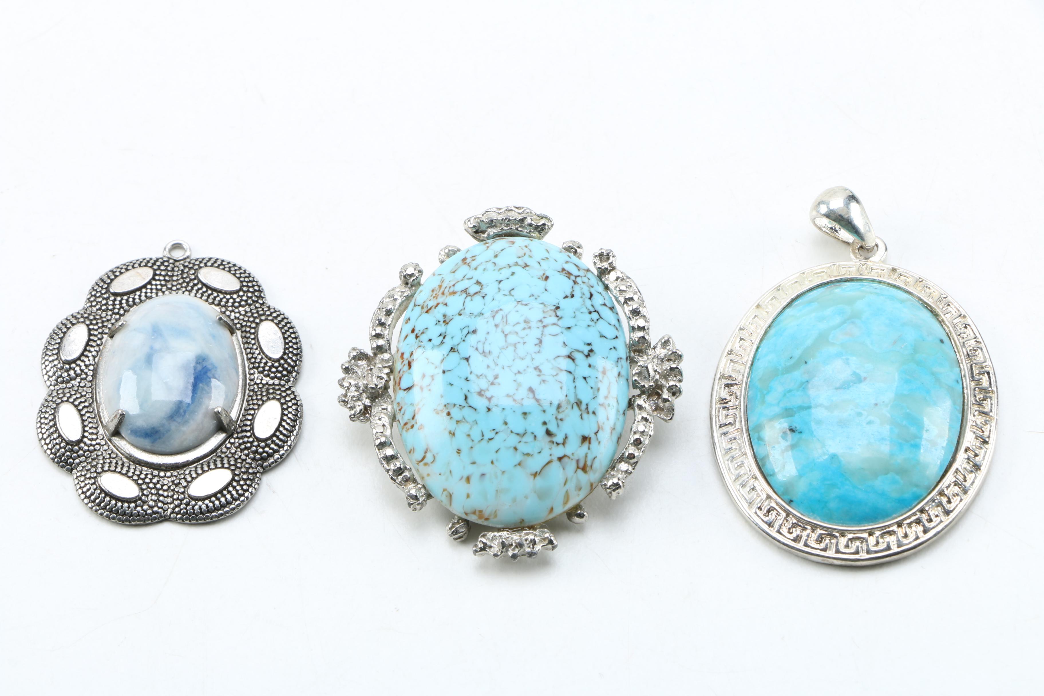 Silver Tone Turquoise and Gemstone Jewelry
