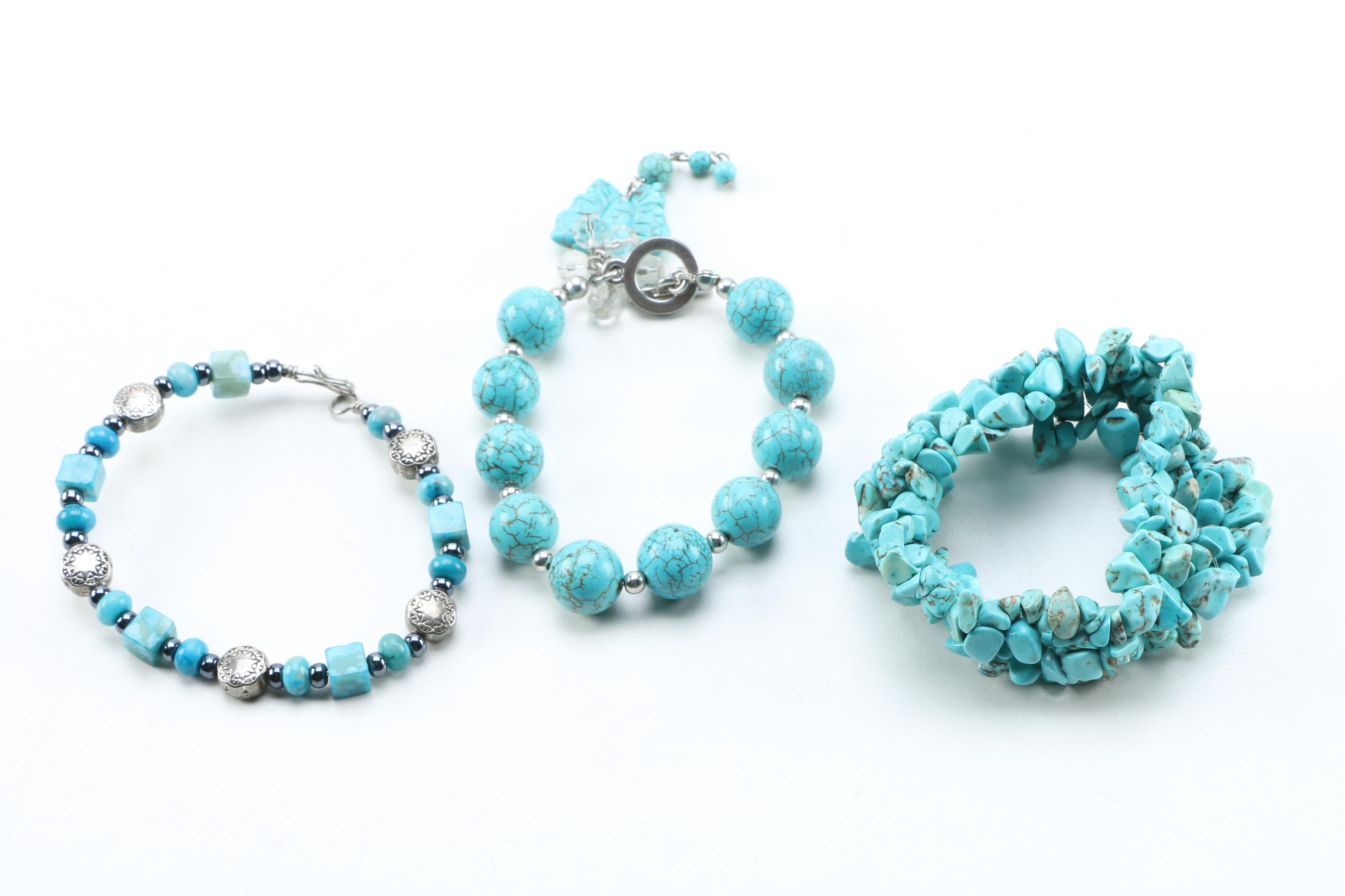 Silver Tone Turquoise and Gemstone Jewelry