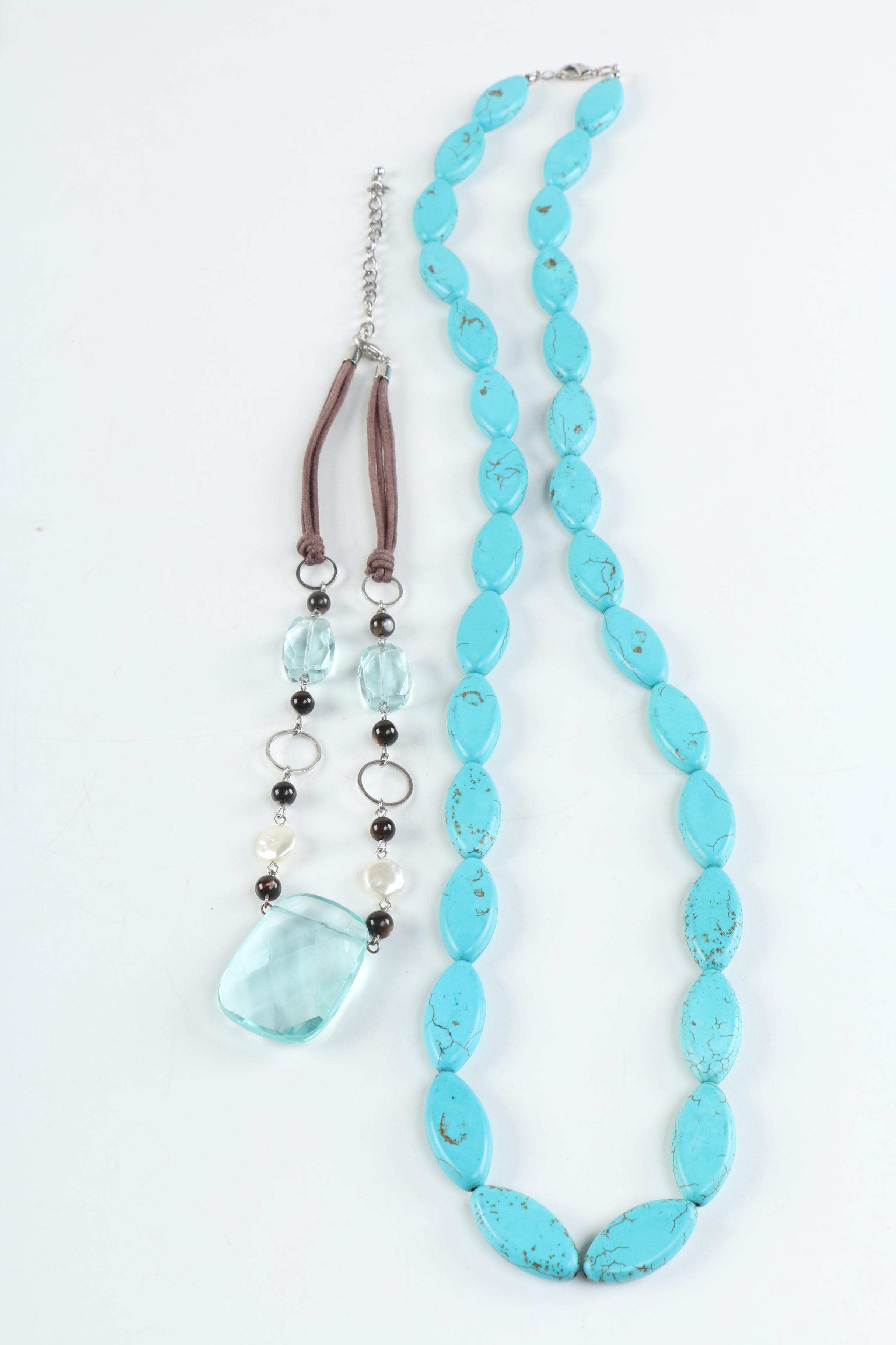 Silver Tone Turquoise and Gemstone Jewelry