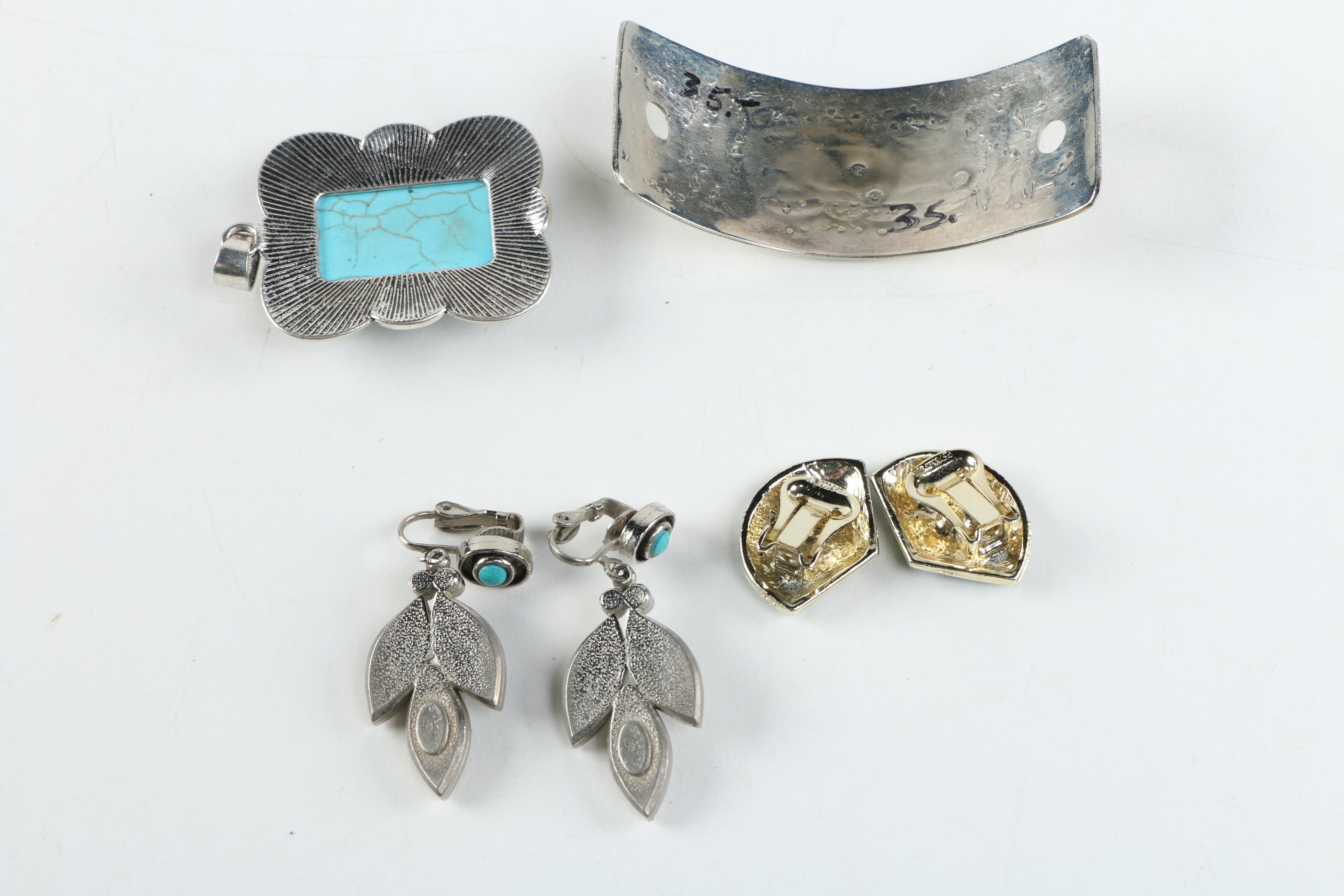 Silver Tone Turquoise and Gemstone Jewelry