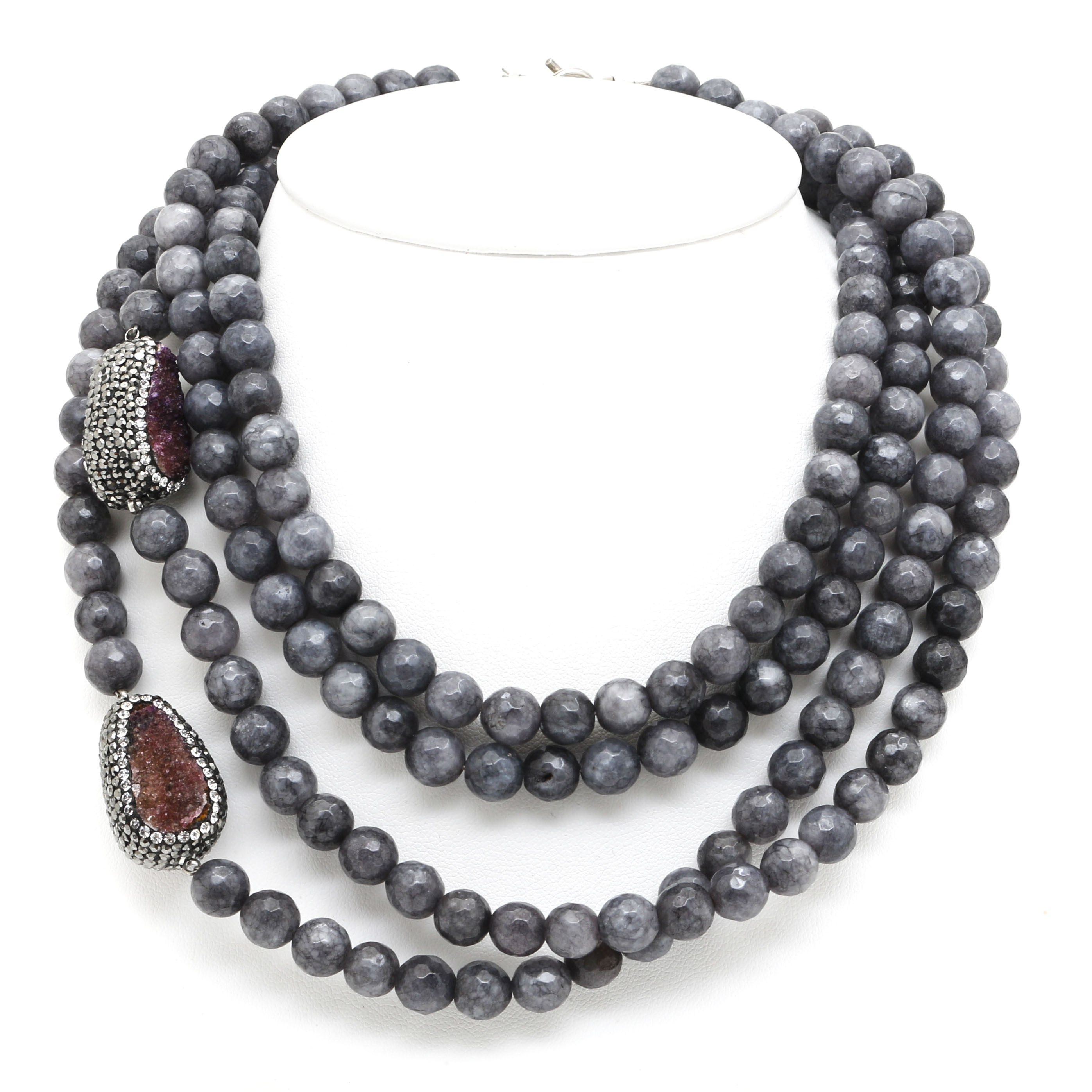 Assortment of Beaded Necklaces Including Pieces with Quartz