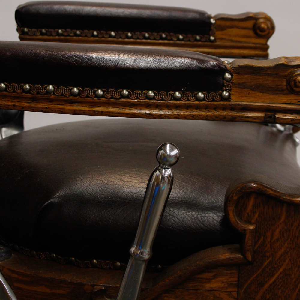 Antique Oak Barber's Chair by Koken