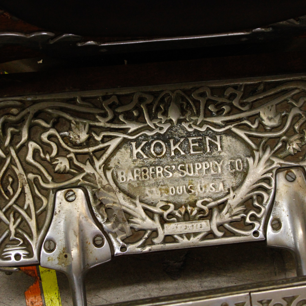 Antique Oak Barber's Chair by Koken