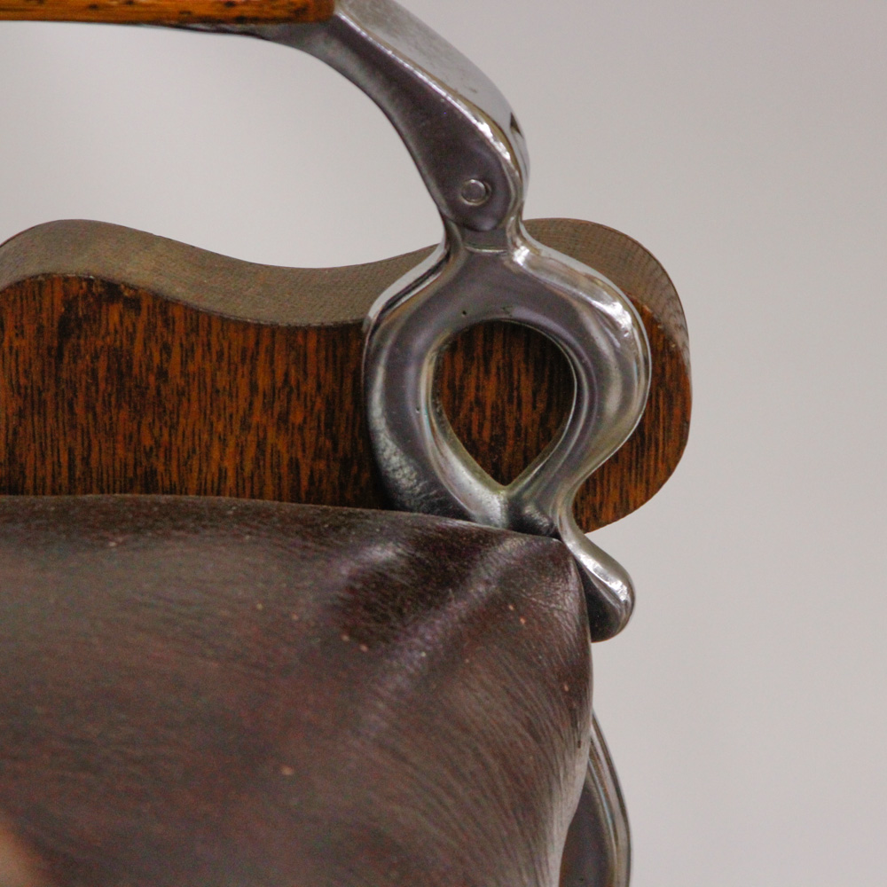 Antique Oak Barber's Chair by Koken