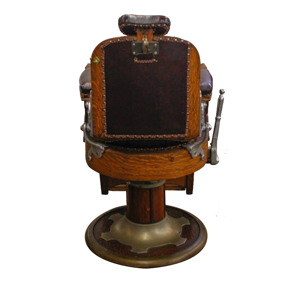 Antique Oak Barber's Chair by Koken