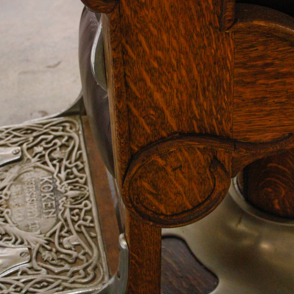 Antique Oak Barber's Chair by Koken