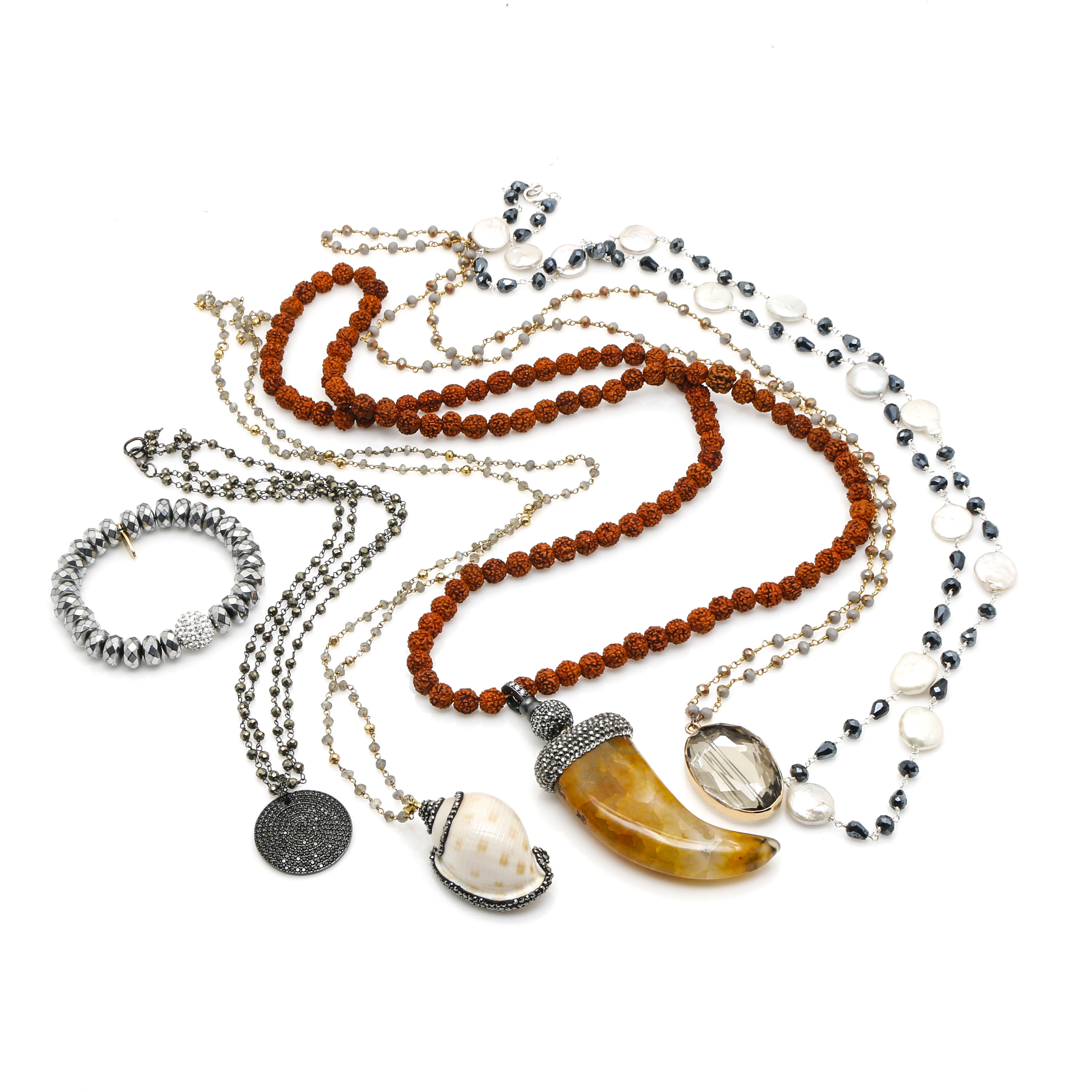 Beaded Jewelry Including a Pearl Necklace