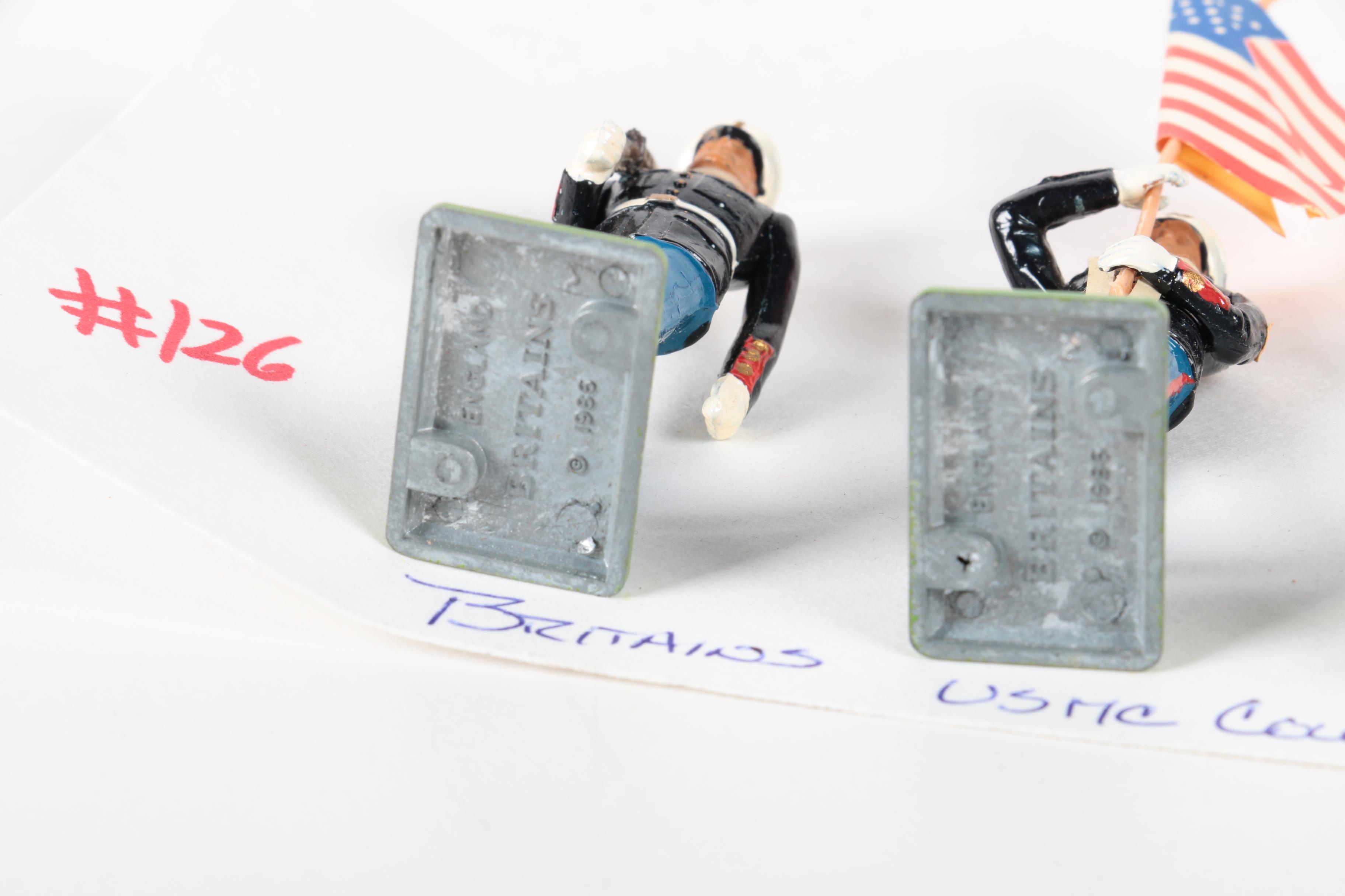 US Marine Soldier and Color Guard Figurines by Britains