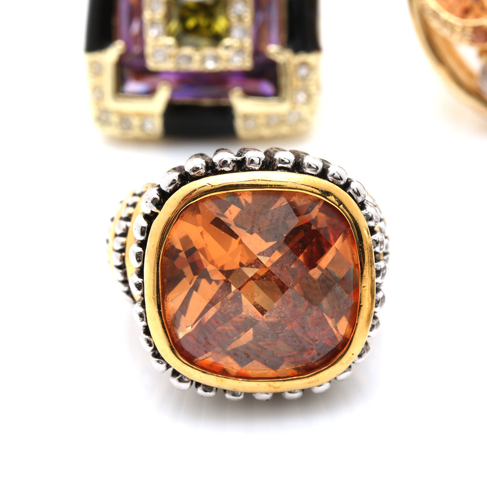 Assorted Gold and Silver Tone Costume Rings