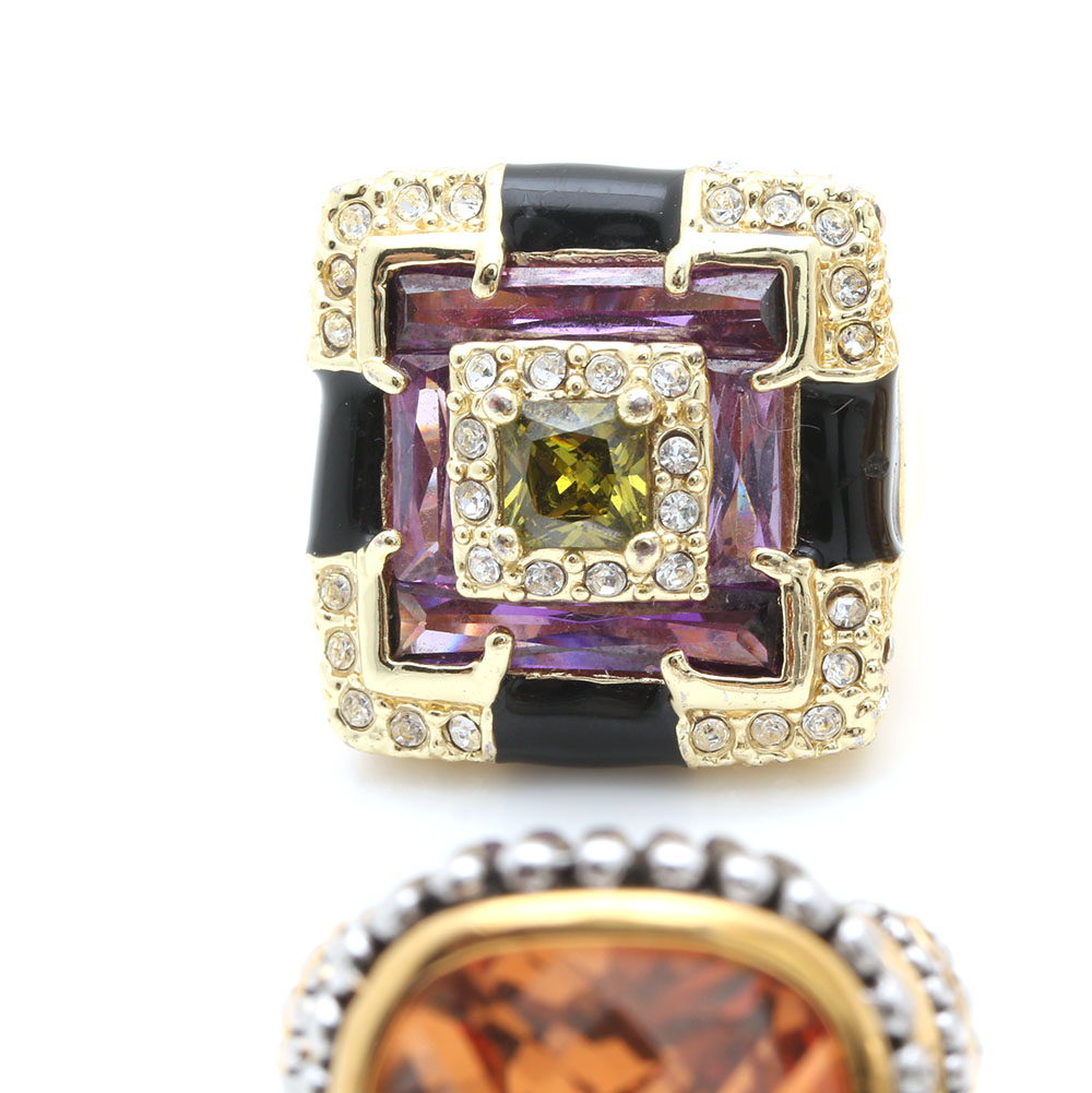 Assorted Gold and Silver Tone Costume Rings