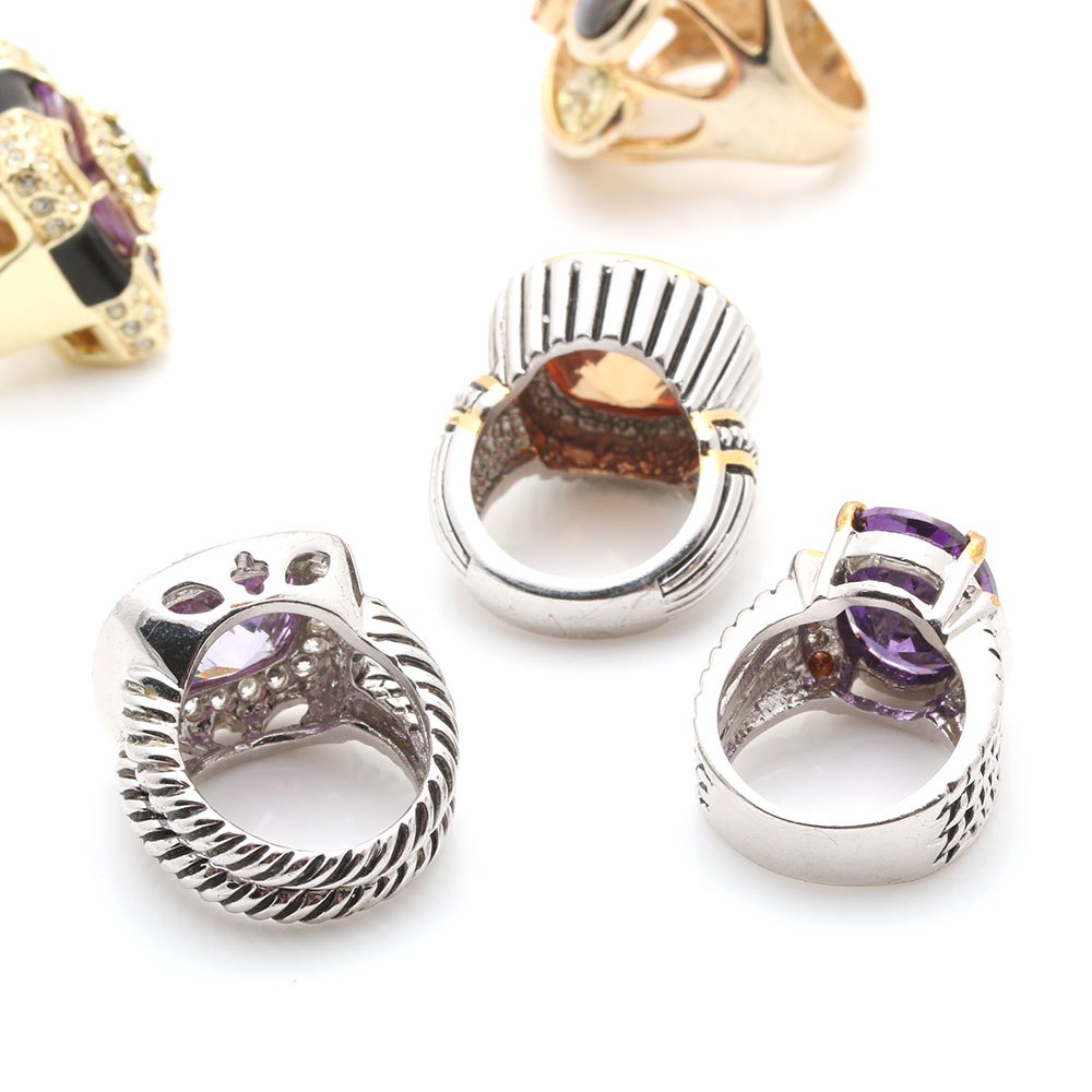 Assorted Gold and Silver Tone Costume Rings