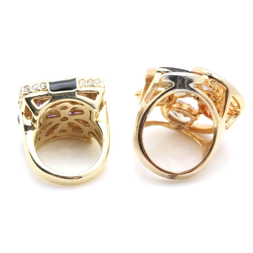 Assorted Gold and Silver Tone Costume Rings