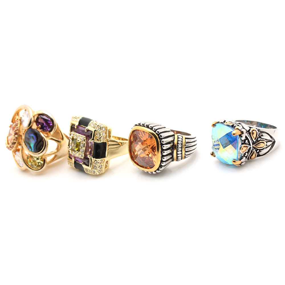 Assorted Gold and Silver Tone Costume Rings