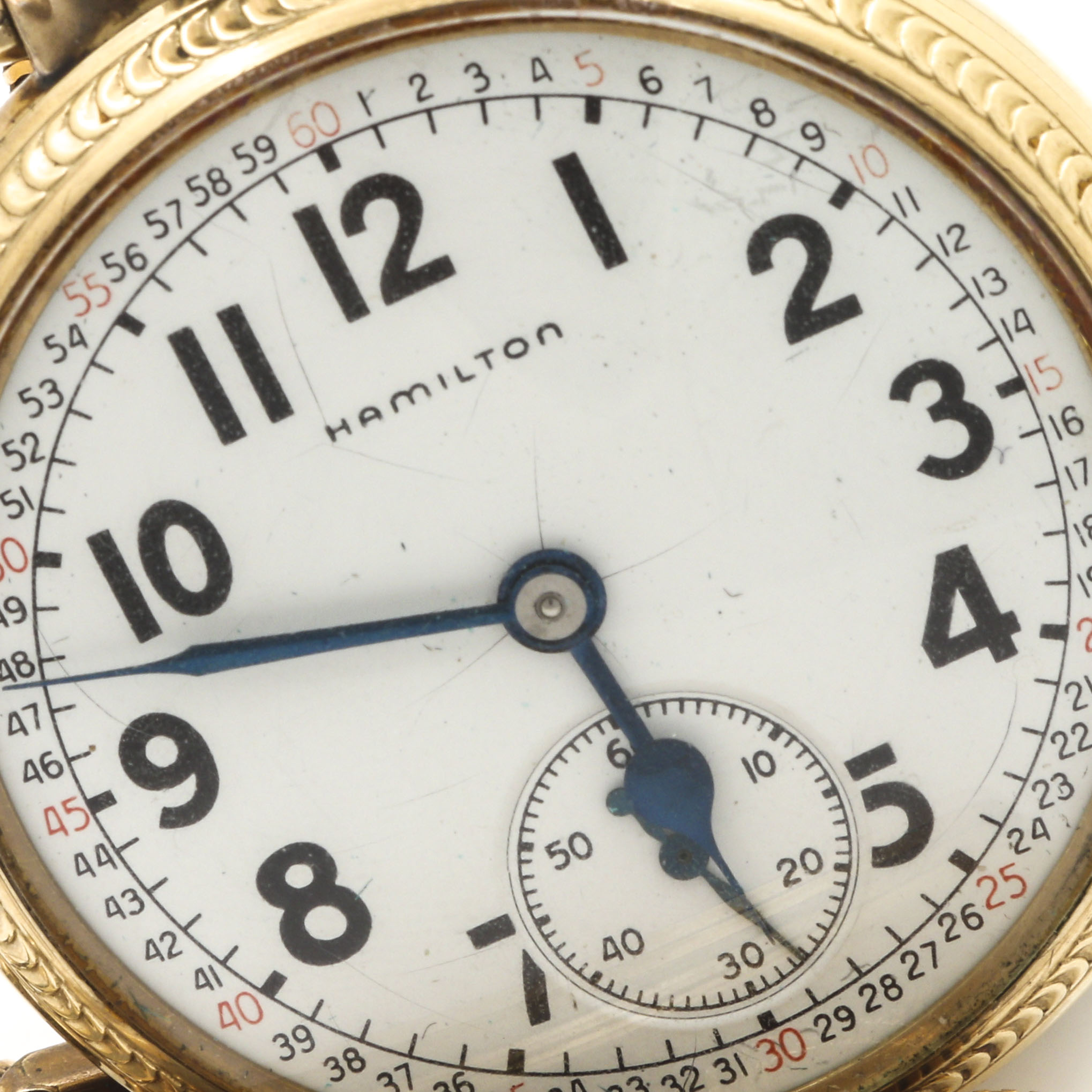 Hamilton 10K Gold Filled Pocket Watch, Fob and Pocket Knife