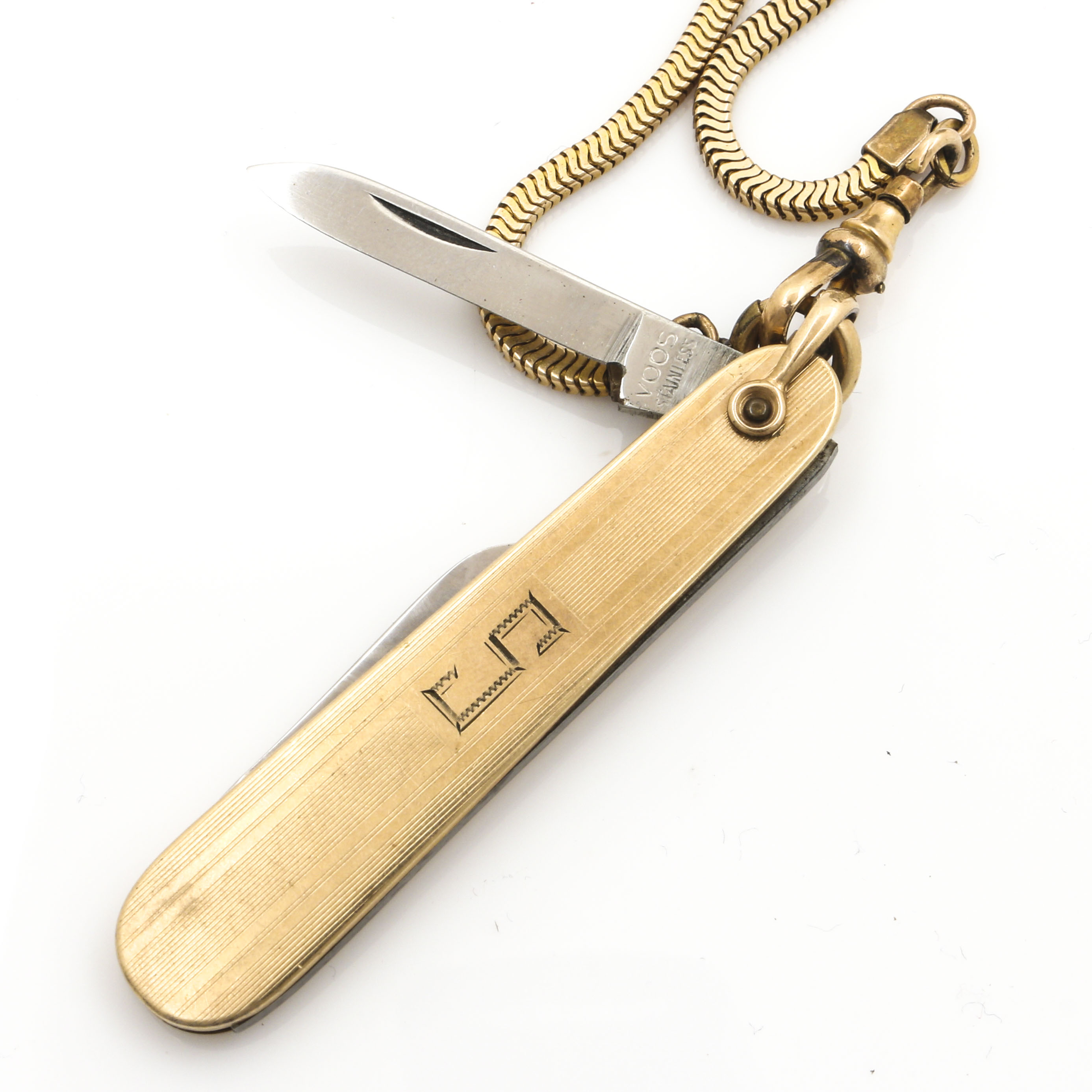 Hamilton 10K Gold Filled Pocket Watch, Fob and Pocket Knife