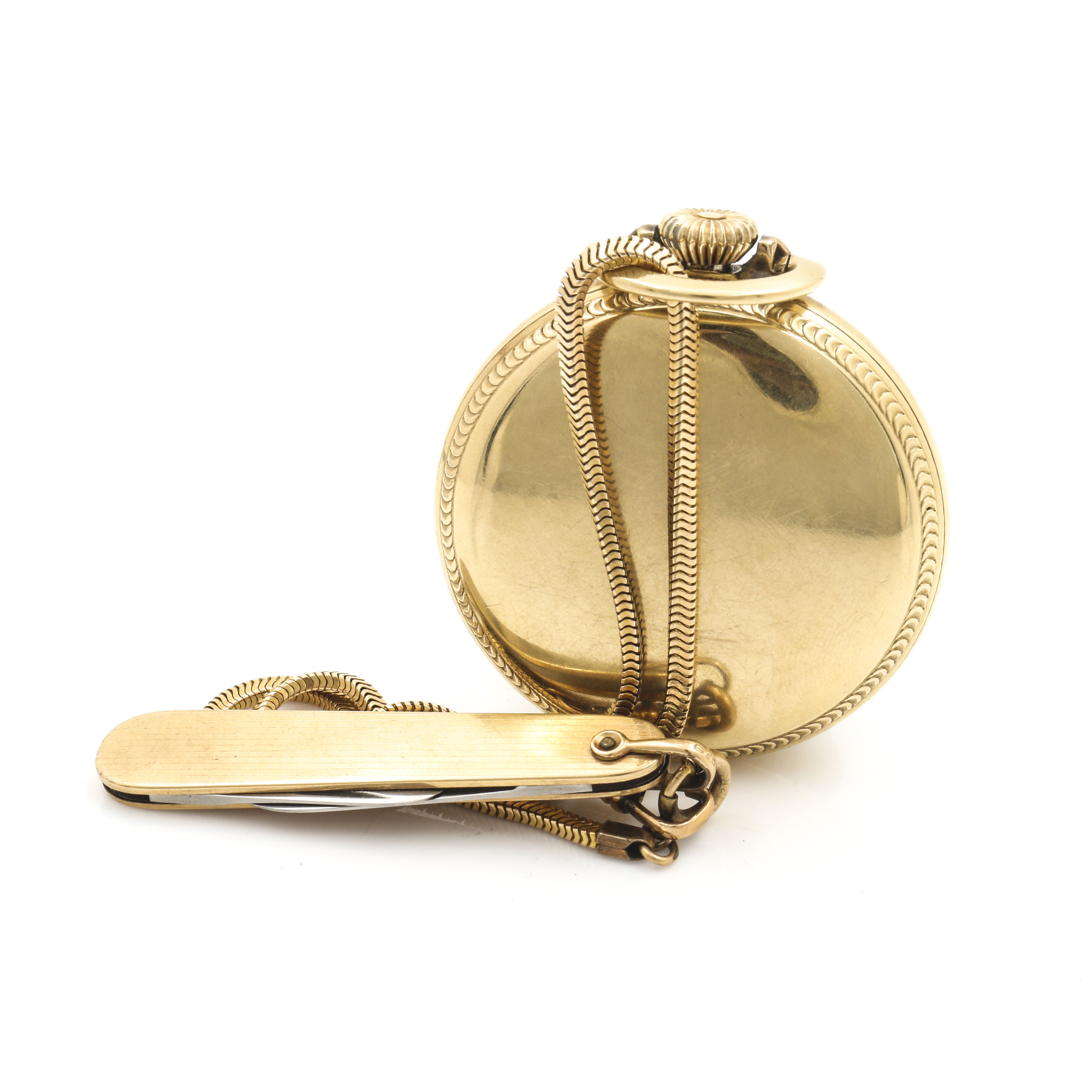 Hamilton 10K Gold Filled Pocket Watch, Fob and Pocket Knife