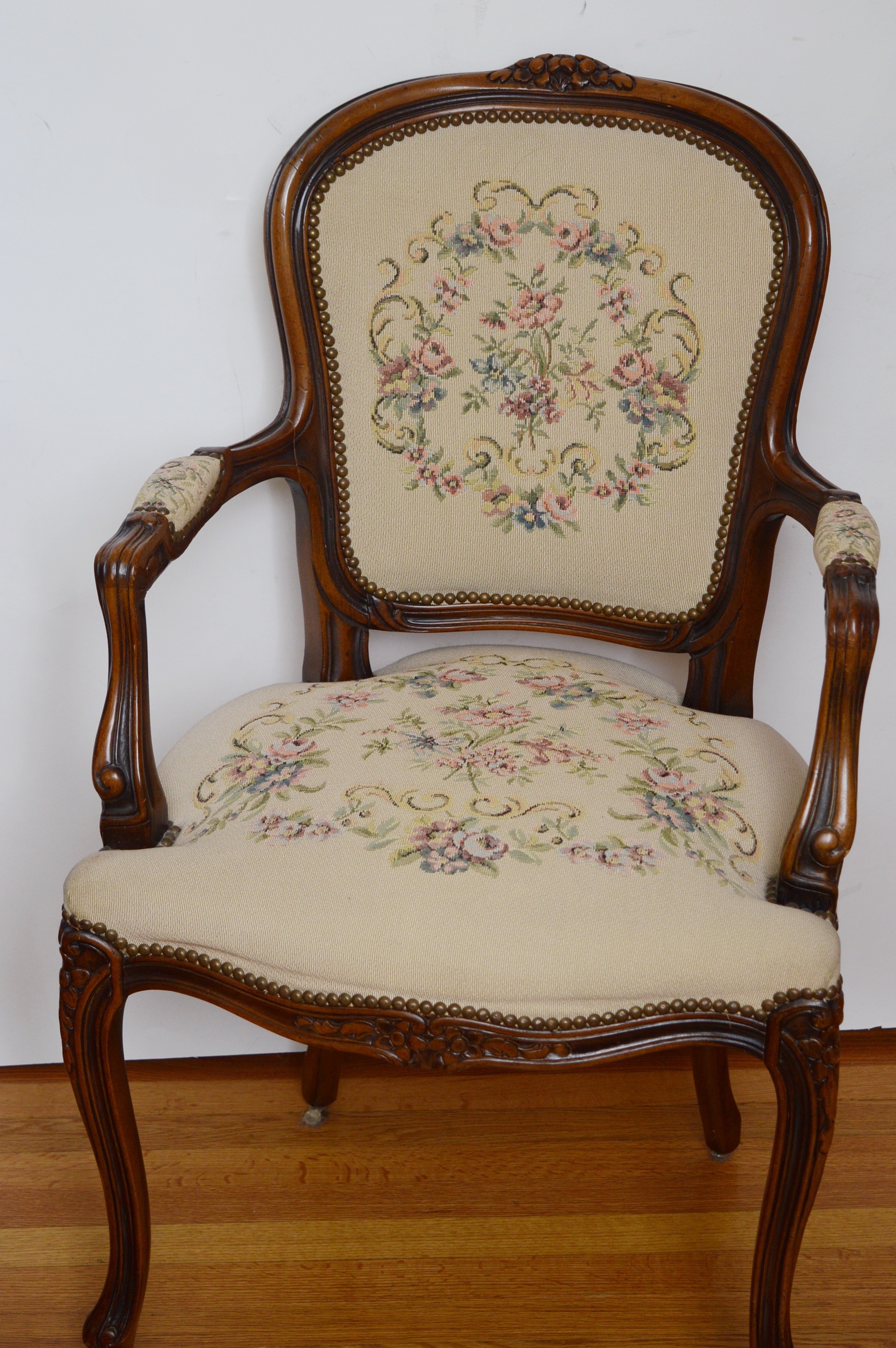 Needlepoint Upholstered Side Chair