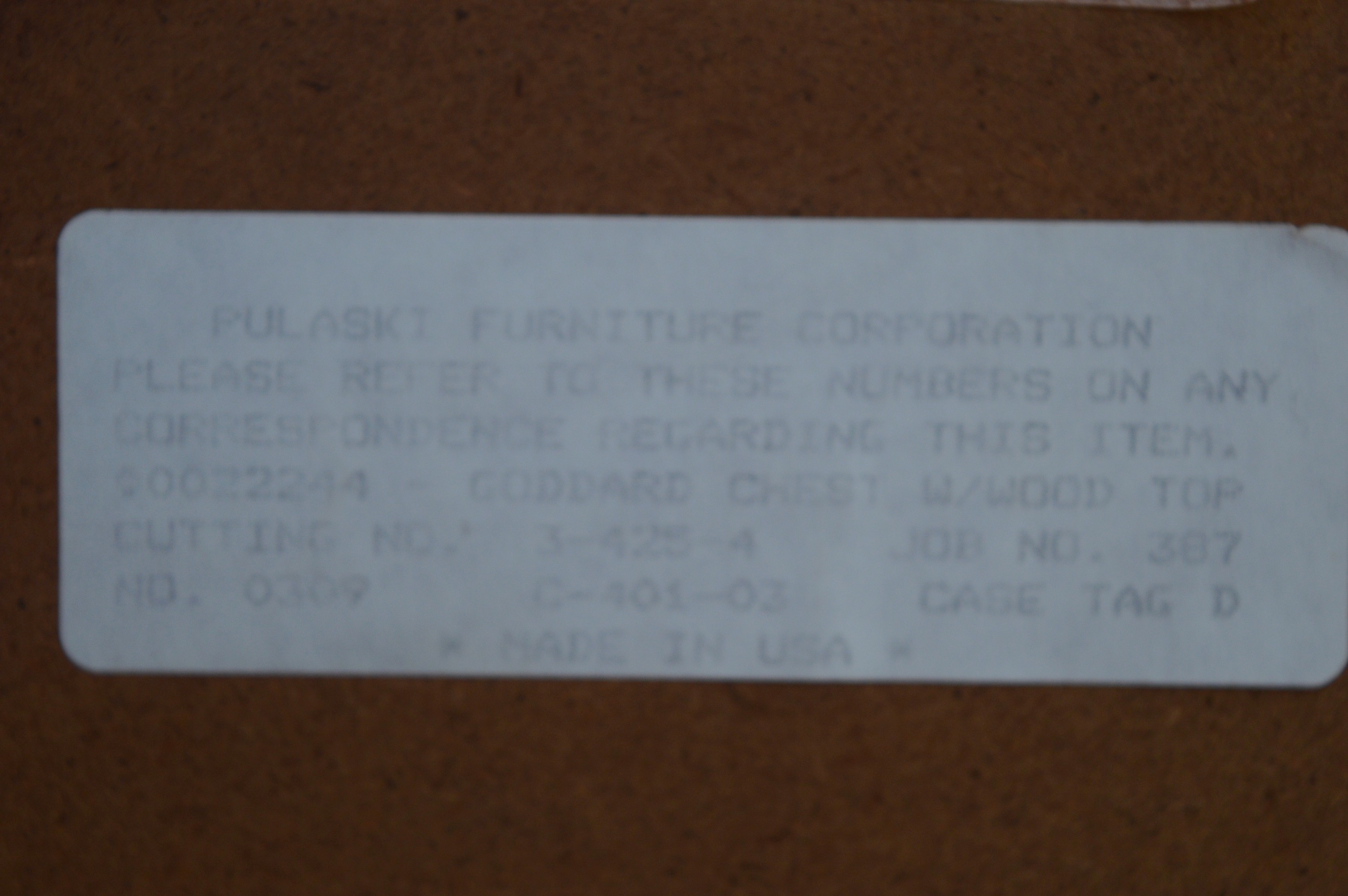 Pulaski Three Drawer Stand