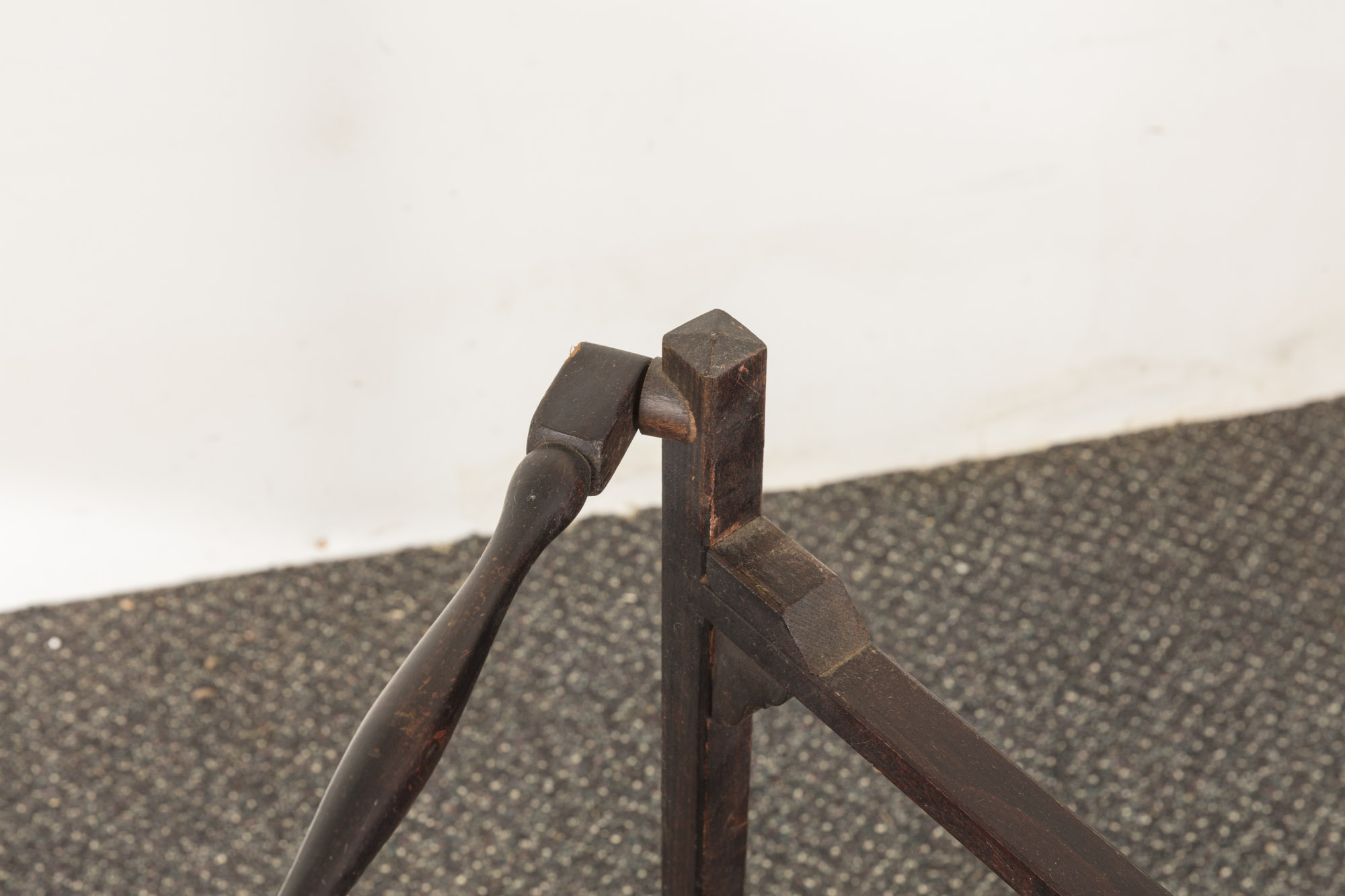 Vintage Marble Top Side Table with Folding Wooden Frame by E.J. Schwabe
