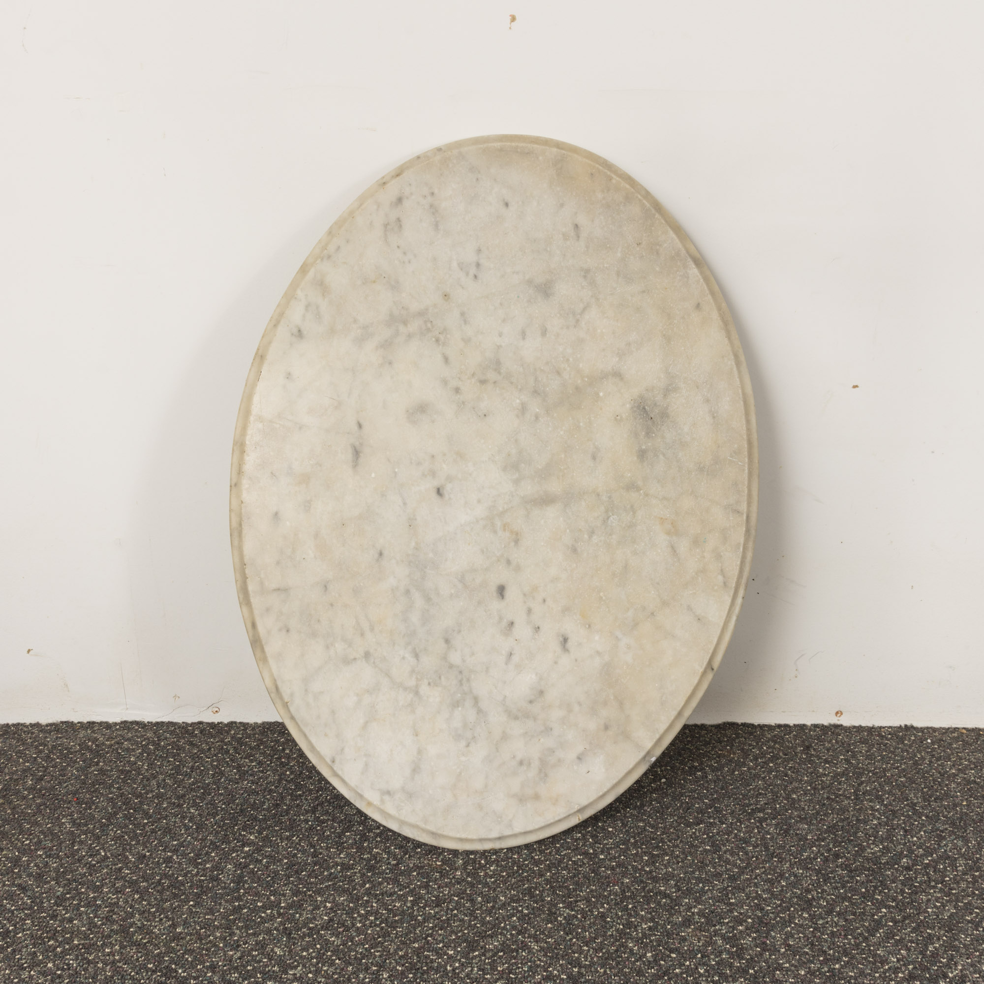 Vintage Marble Top Side Table with Folding Wooden Frame by E.J. Schwabe