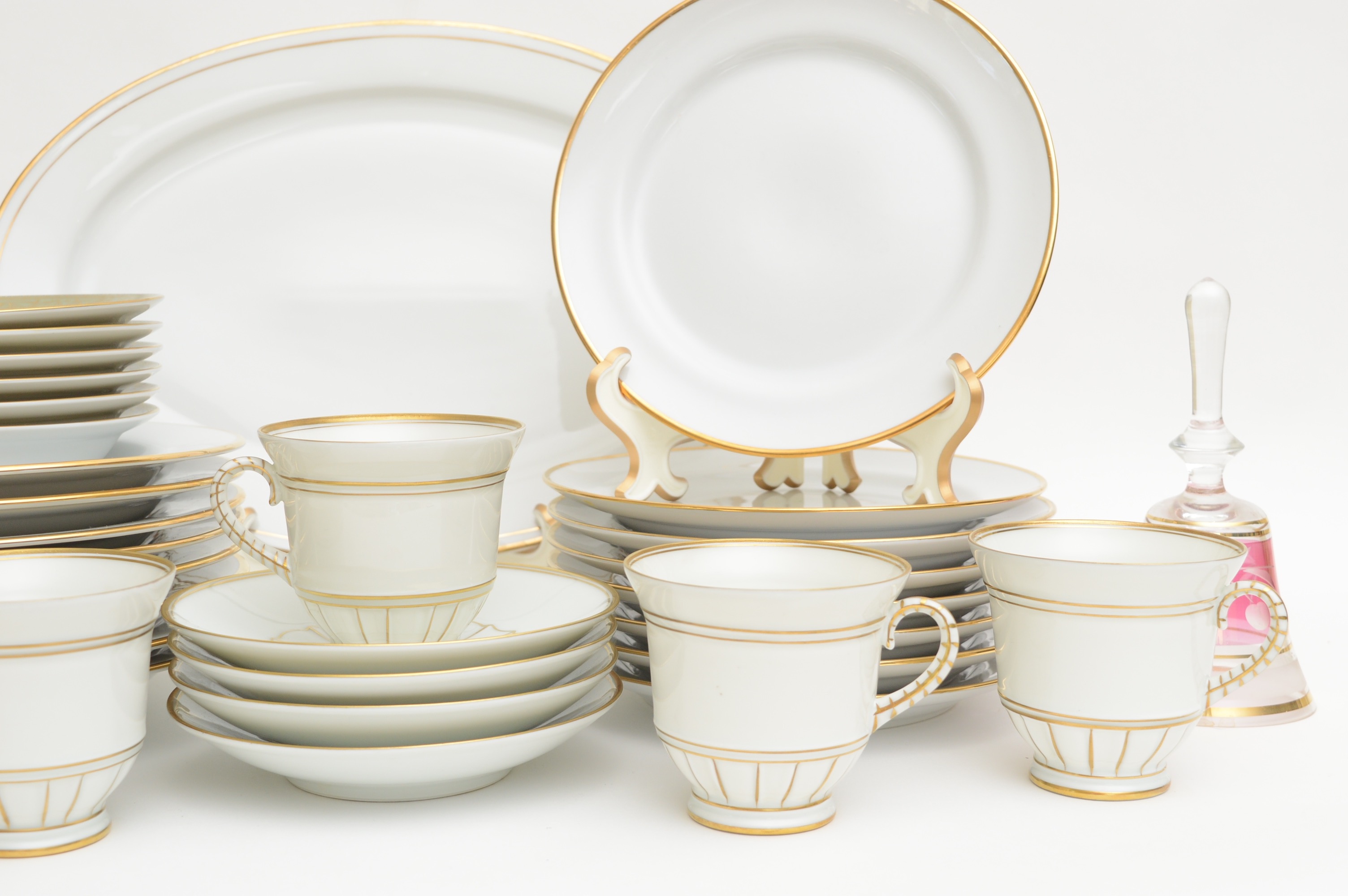Vintage White and Gold  Assorted China Collection Including Baum Bros