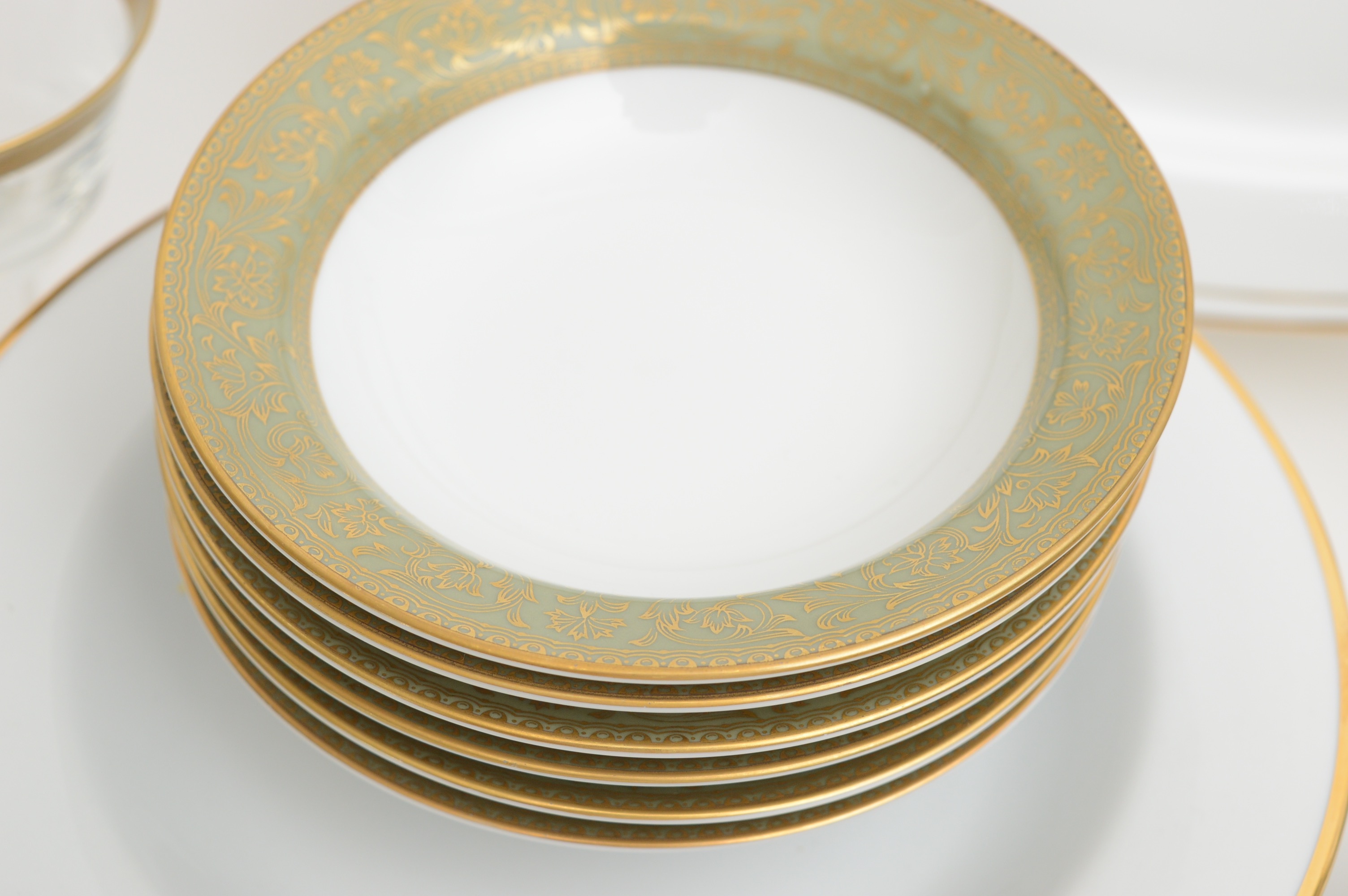 Vintage White and Gold  Assorted China Collection Including Baum Bros