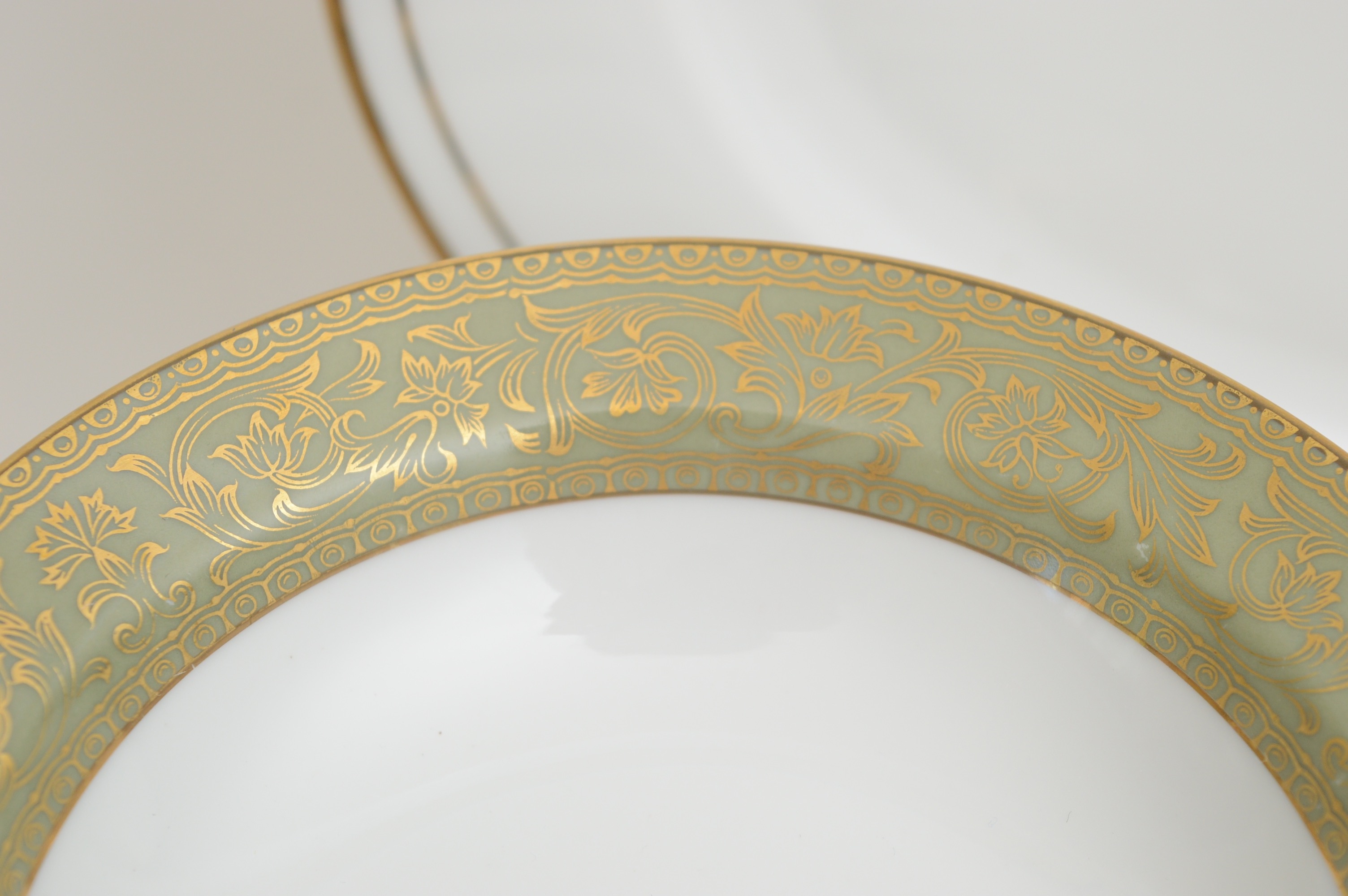 Vintage White and Gold  Assorted China Collection Including Baum Bros