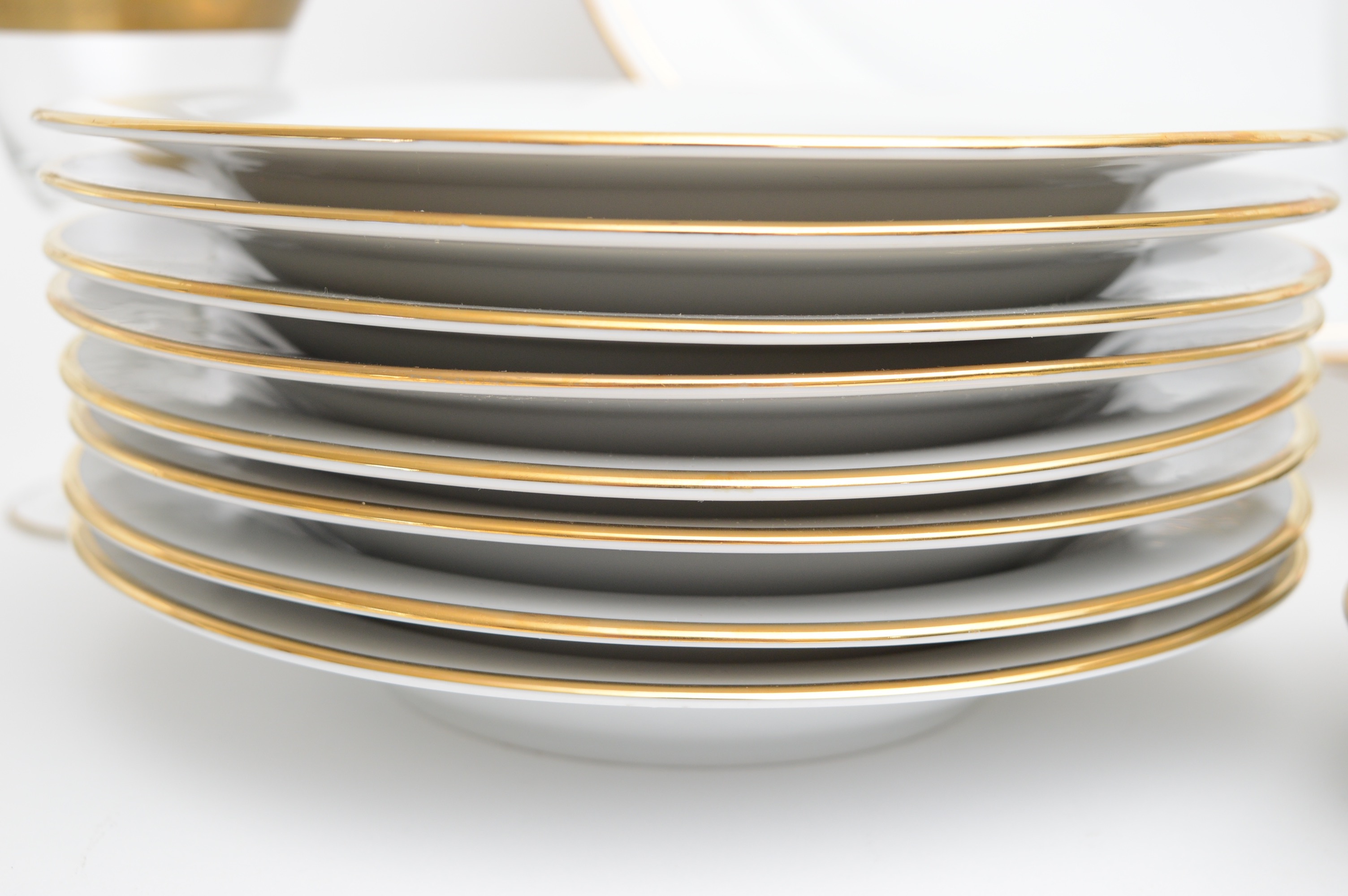 Vintage White and Gold  Assorted China Collection Including Baum Bros