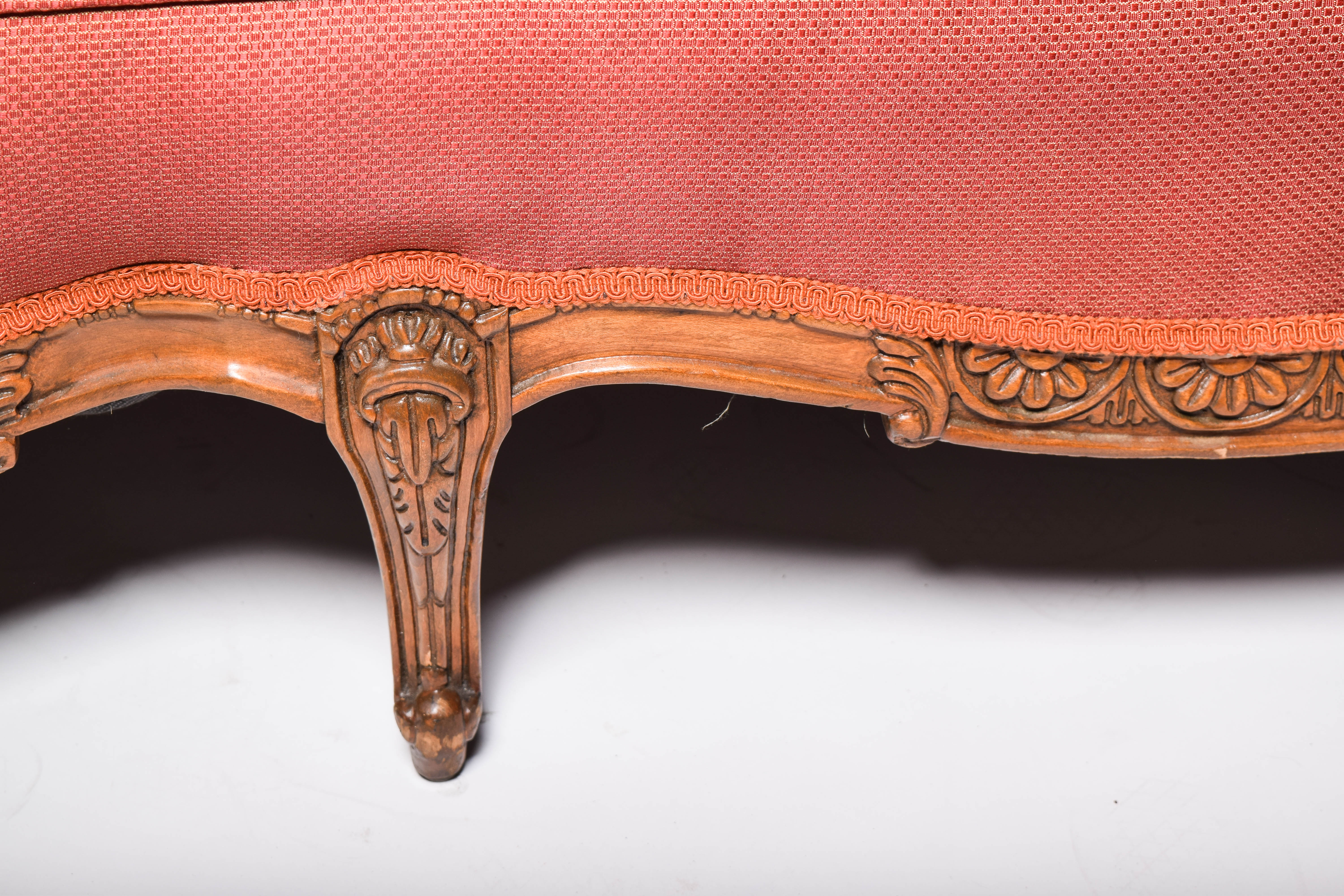 Antique Ornately Carved Victorian Upholstered Sofa