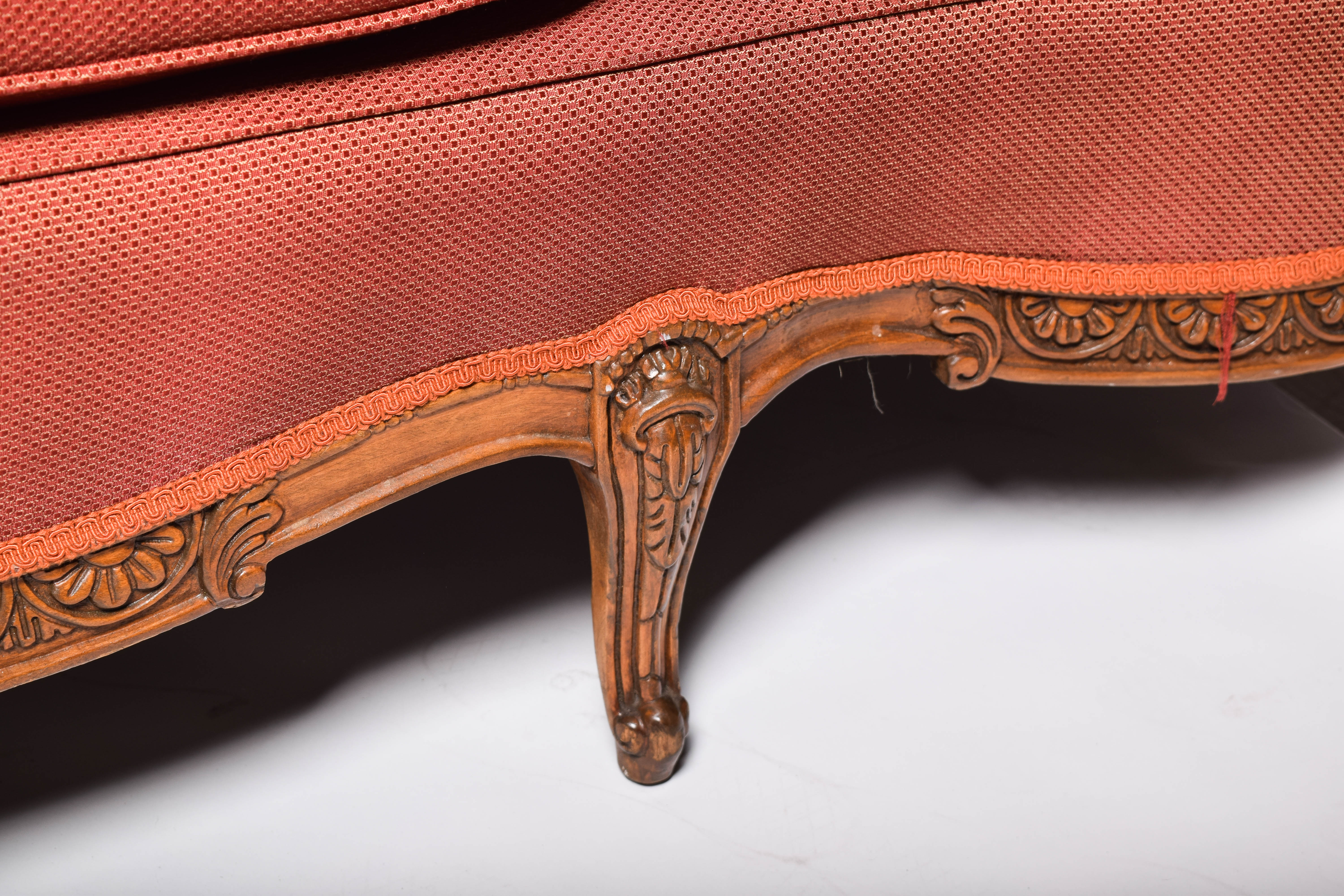 Antique Ornately Carved Victorian Upholstered Sofa