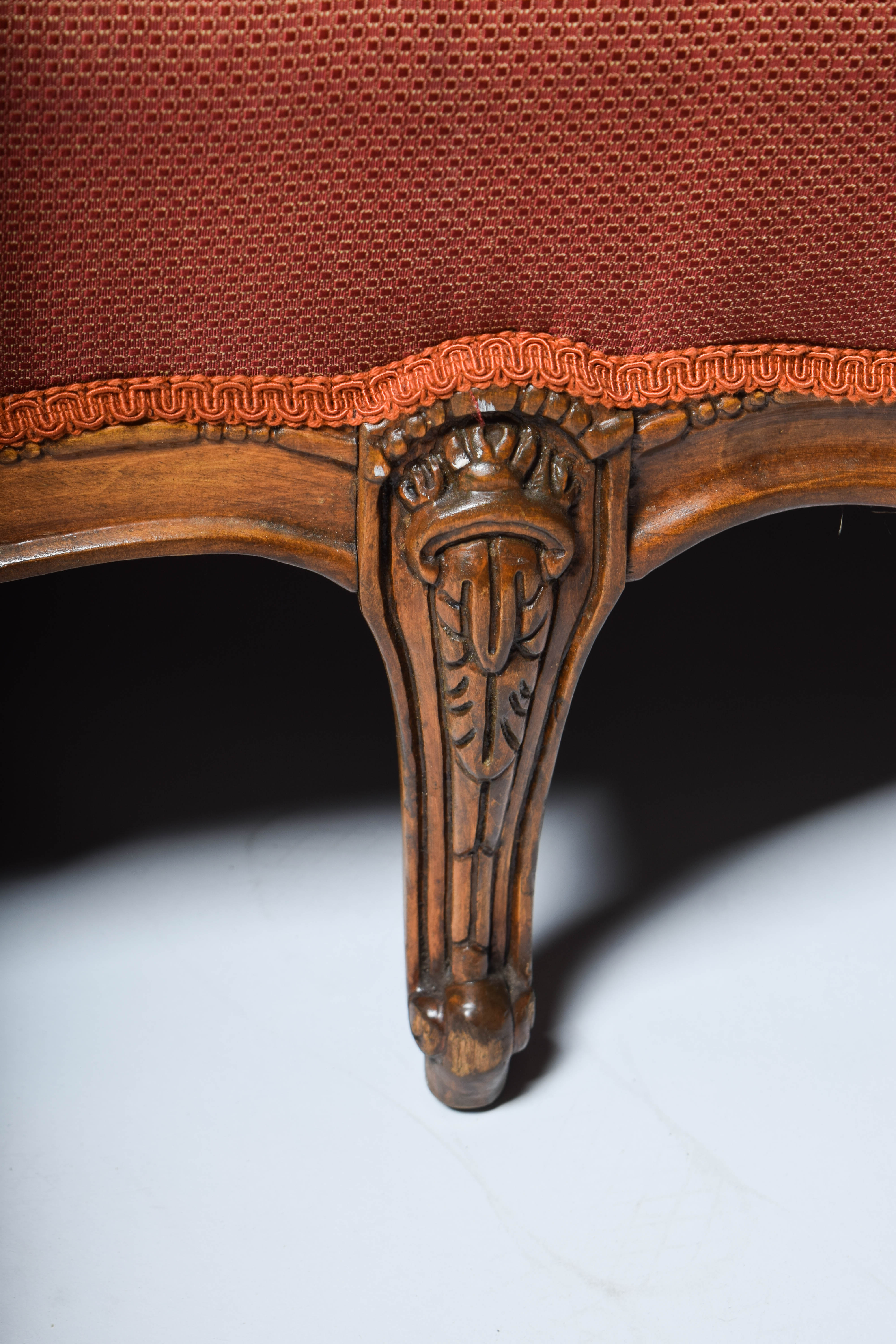 Antique Ornately Carved Victorian Upholstered Sofa