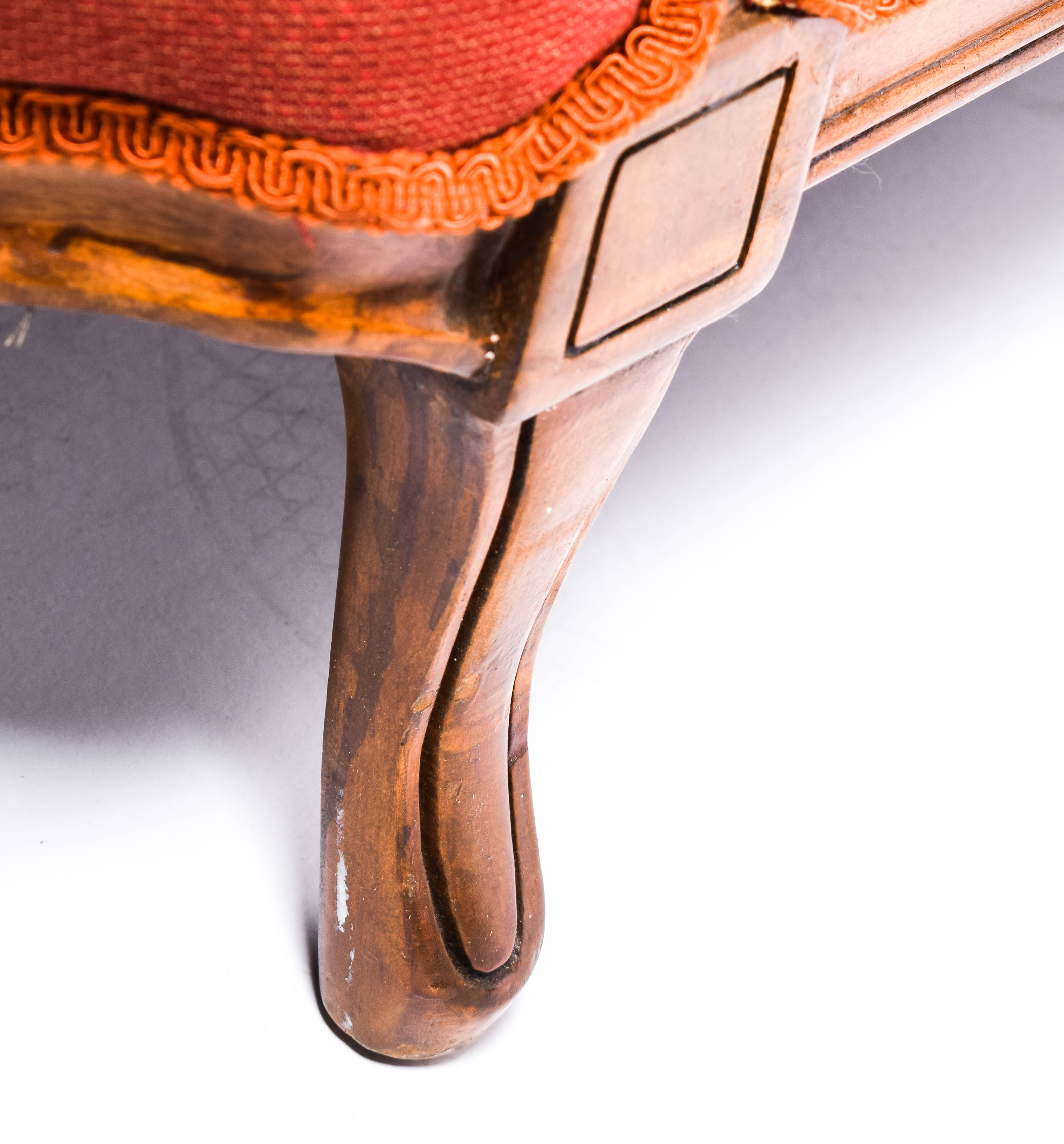 Antique Ornately Carved Victorian Upholstered Sofa